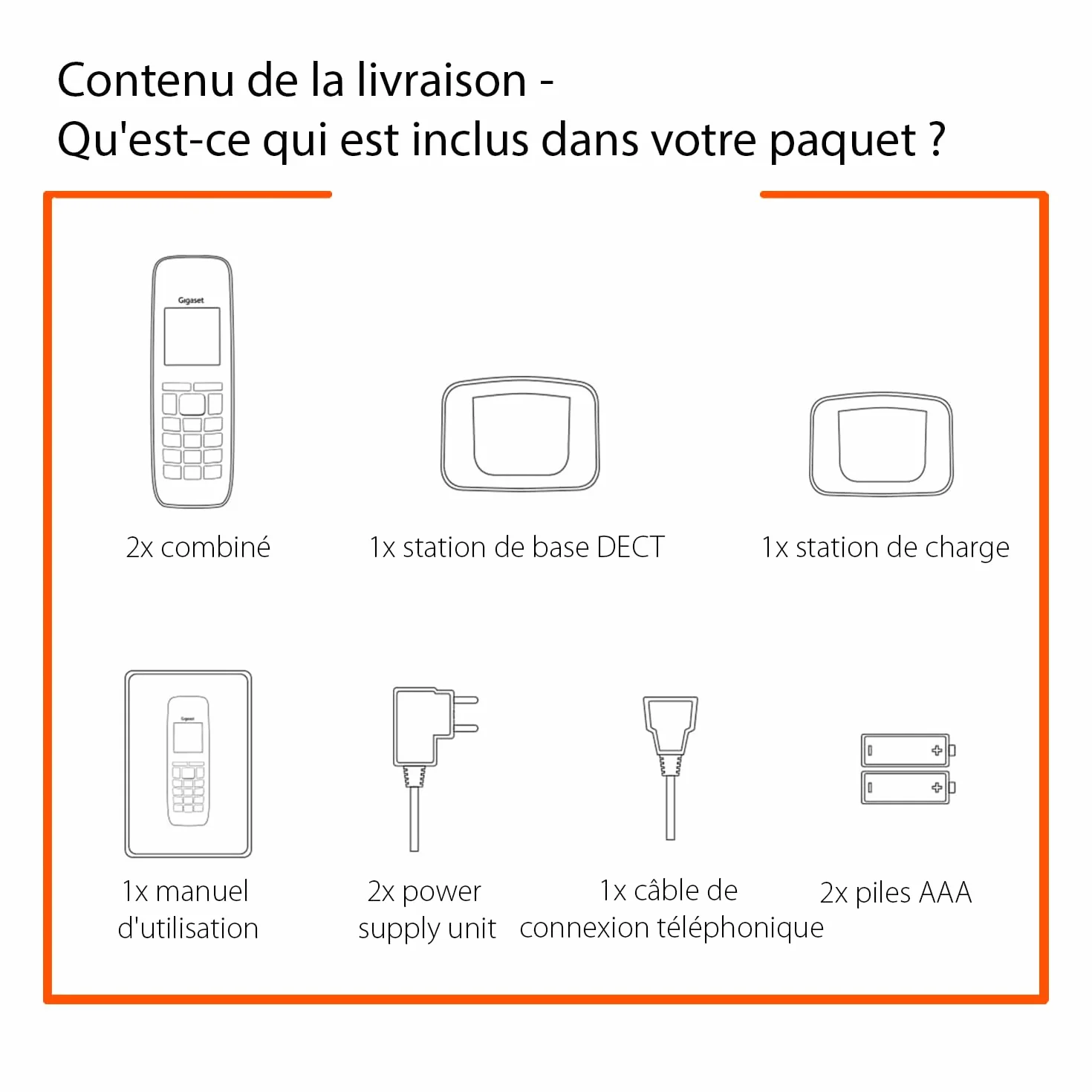 Gigaset Comfort 520 Duo Téléphones DECT sans Fil Blocage d'appels Répertoire 200 Contacts Gris