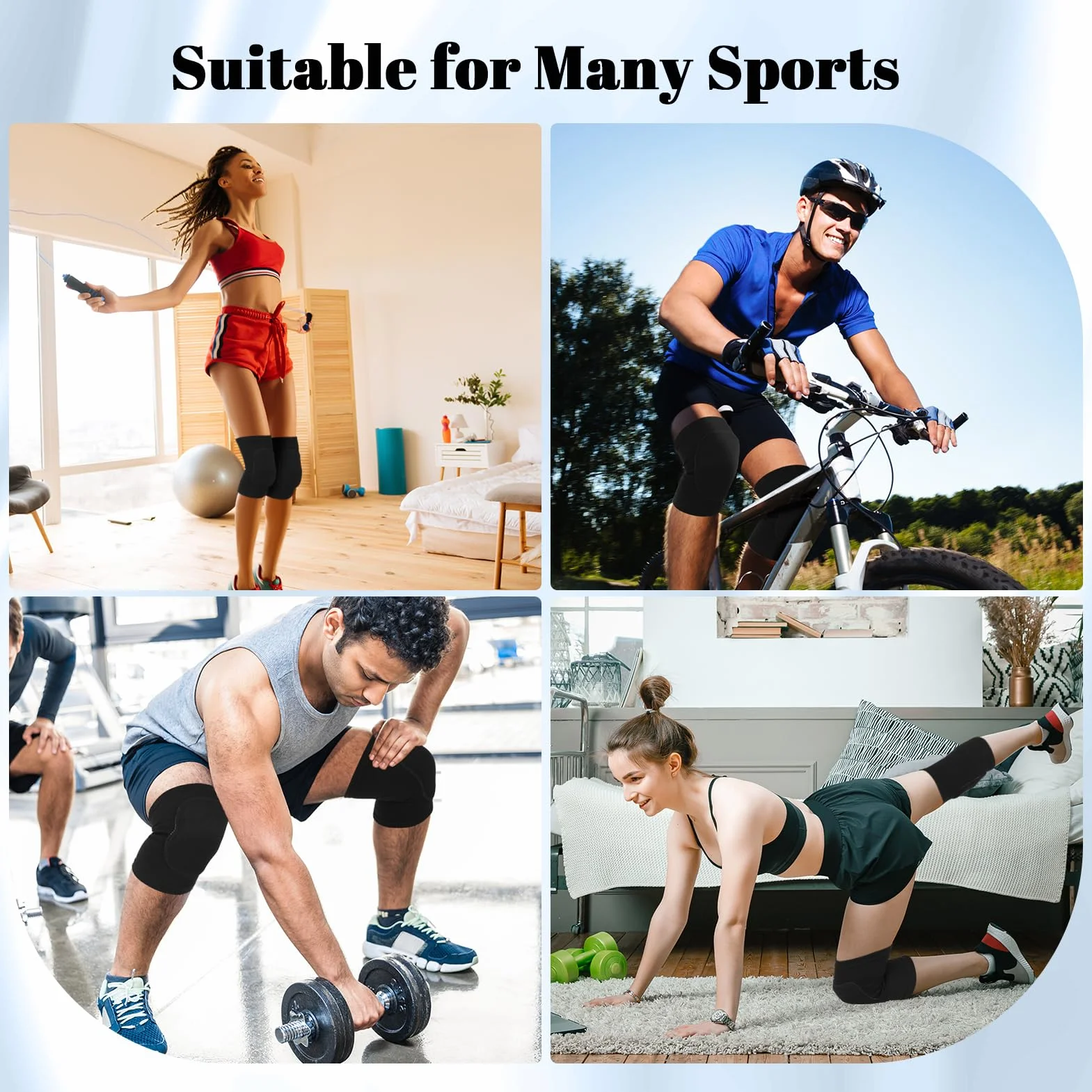 Genouillère Sport Antidérapant Stretch Respirante pour Enfant Adulte Tennis Ballet Yoga Course à Pied