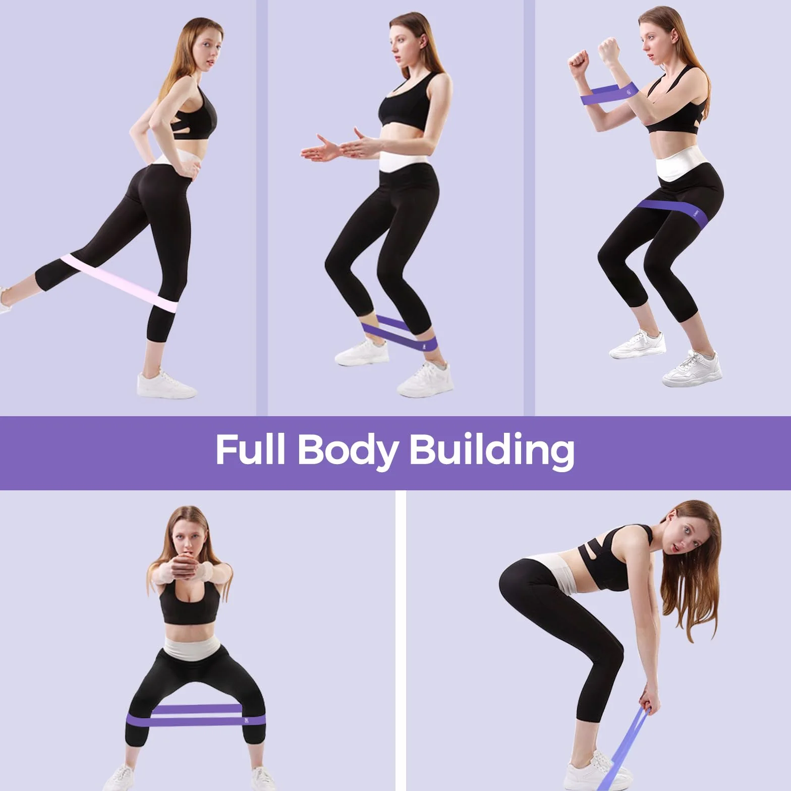 Fokky Bande Élastique Musculation Lot de 5, 5 Niveaux de Force, Élastique Sport Fitness Pilates Yoga avec Sac de Rangement