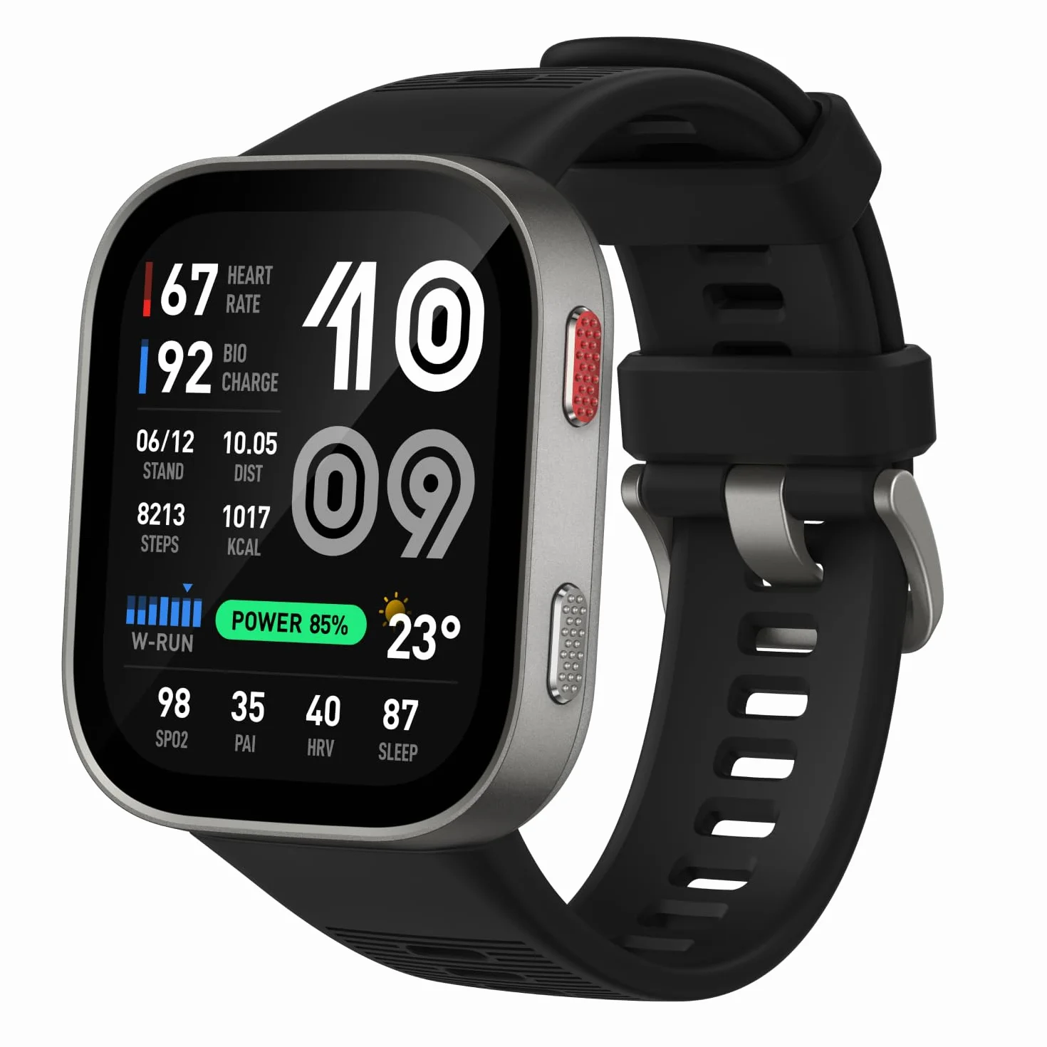 Amazfit Bip Max 50 mm Montre Connectée Écran AMOLED 2,07" Autonomie 20 Jours GPS Cartes 4 Go Stockage Tracker d'Activité 150+ Sports HYROX Android iPhone
