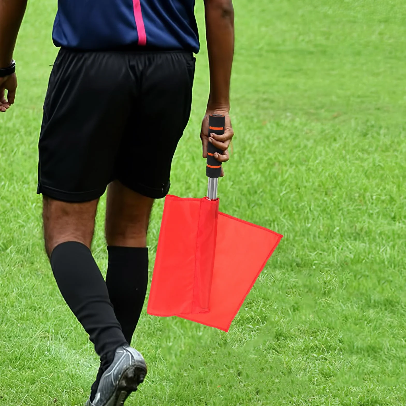 Drapeaux d'Arbitre Poignée En Mousse Drapeau de Corner Formation de Football, Rugby, Hockey, Soccer pour Arbitres (Rouge)