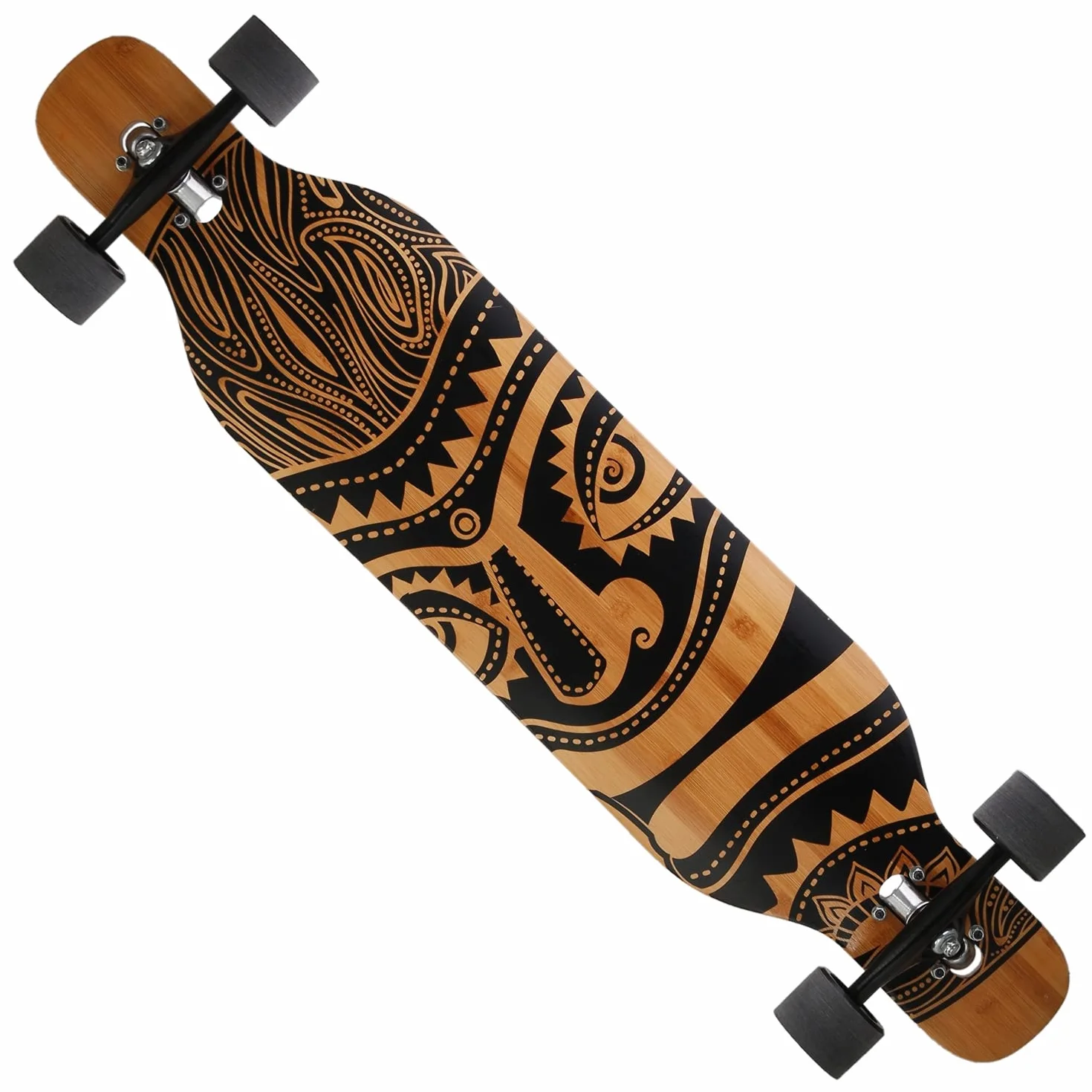 FunTomia Longboard Drop Through Cruiser Complet 3 Niveaux Flexibles Roulements Mach1 Speed Outil en T
