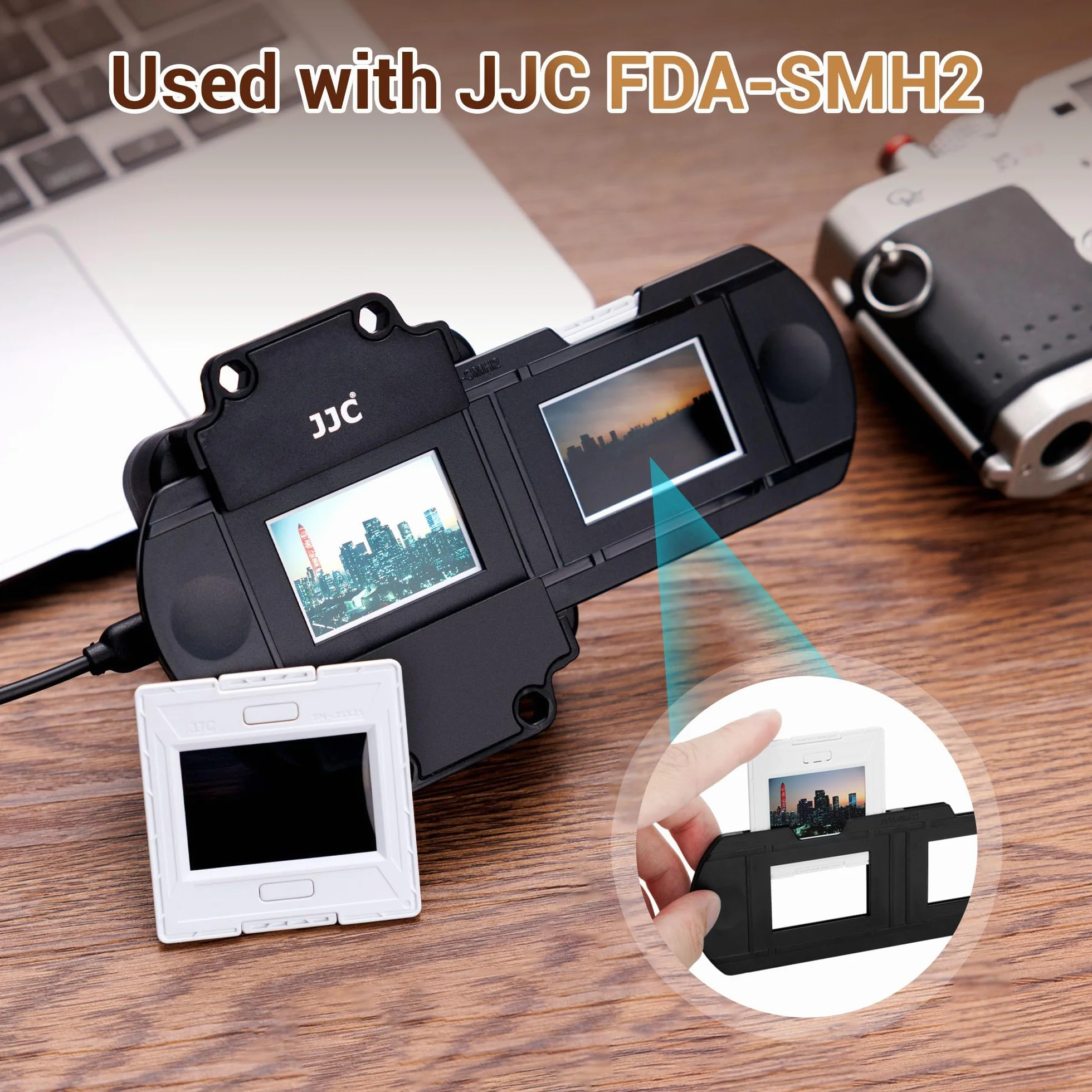 Porte-Diapositives JJC pour Film 35mm, Format 5cm X 5cm en Plastique ABS sans Verre Porte-négatif Photo, 50 Pièces