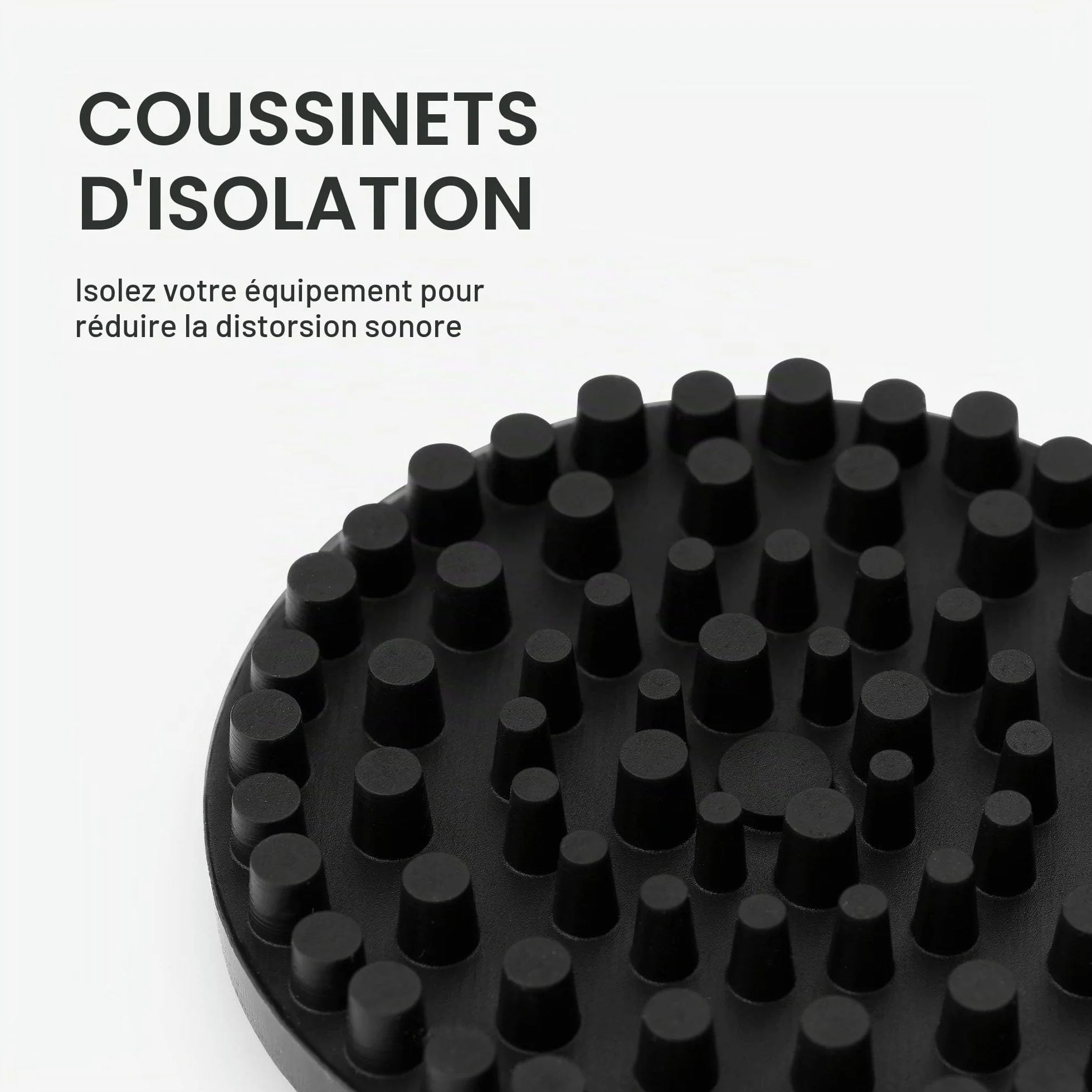 kwmobile Absorbeur de chocs platine vinyle - Lot 4x pied isolant anti-vibration en silicone pour équipement audio - Tourne-disques haut-parleurs