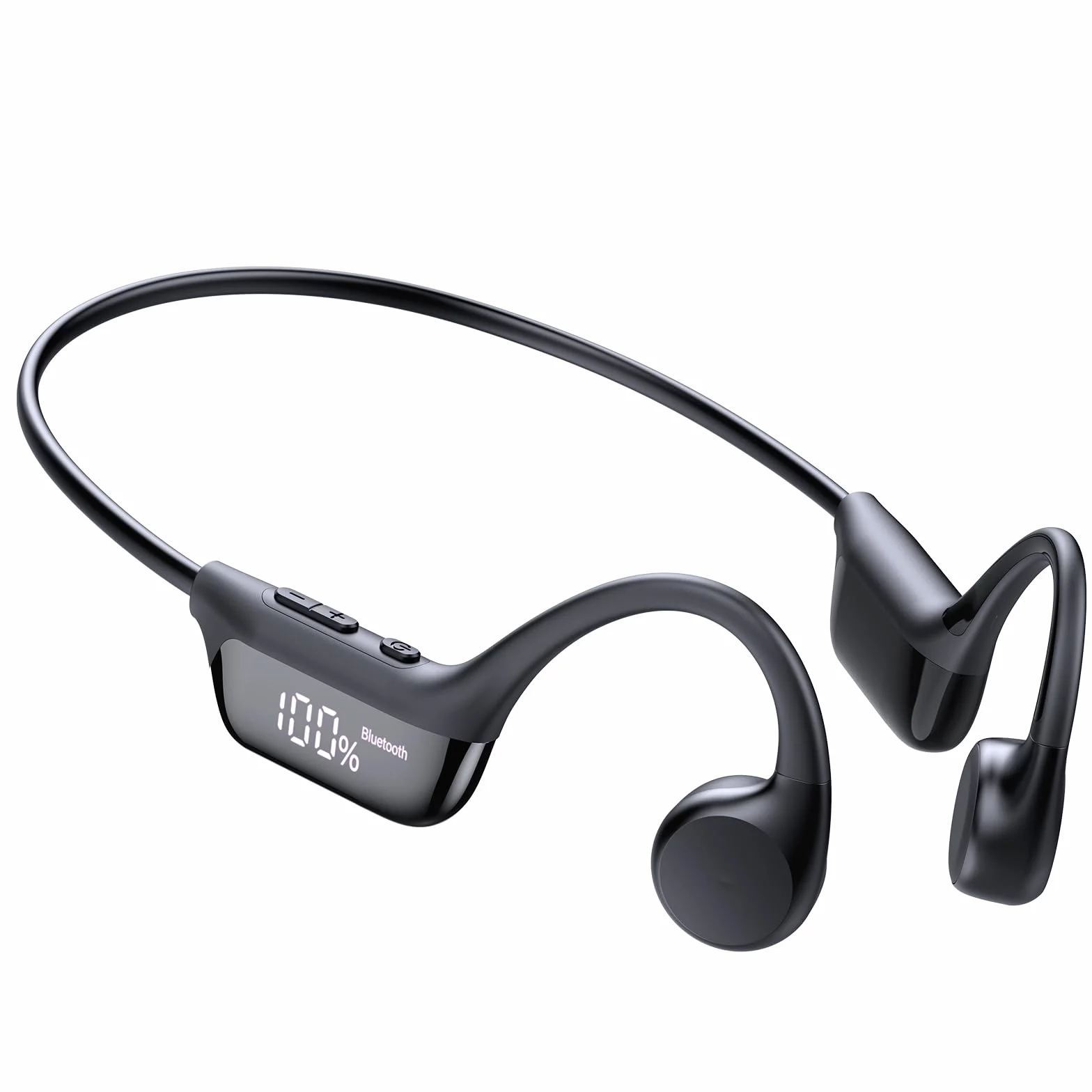 Casque Conduction Osseuse Bluetooth 6.0, IPX7 Écouteurs à Conduction Osseuse avec Micro, Écran LED, 12H Ecouteurs sans Fil Sport pour Course à Pied, Sport, Cyclisme, Fitness