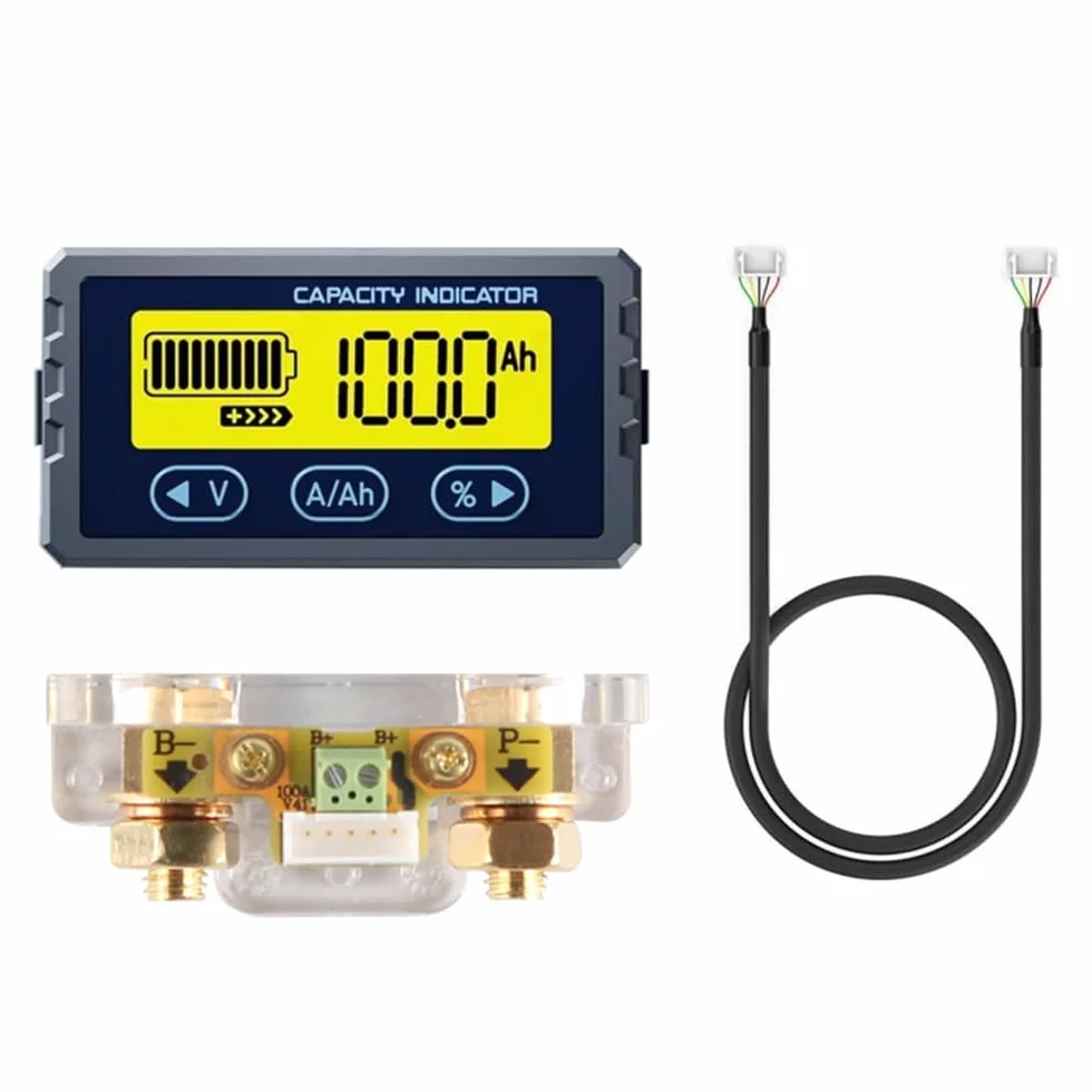 DollaTek Testeur de batterie Coulomb Compteur Indicateur de capacité Détecteur Li-ion Lifepo4 Coulomètre Voltmètre 8-120V 100A (0-150A)