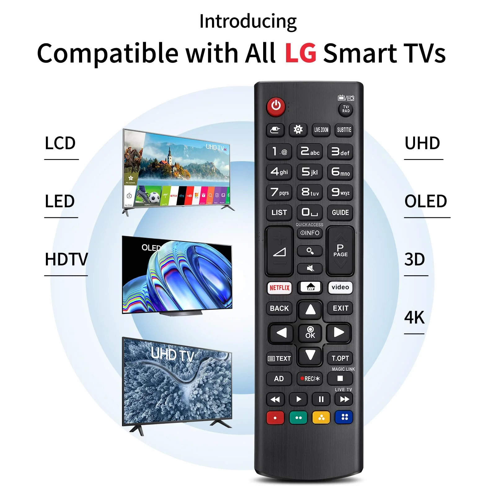 Universelle Telecommande LG Smart TV avec Piles