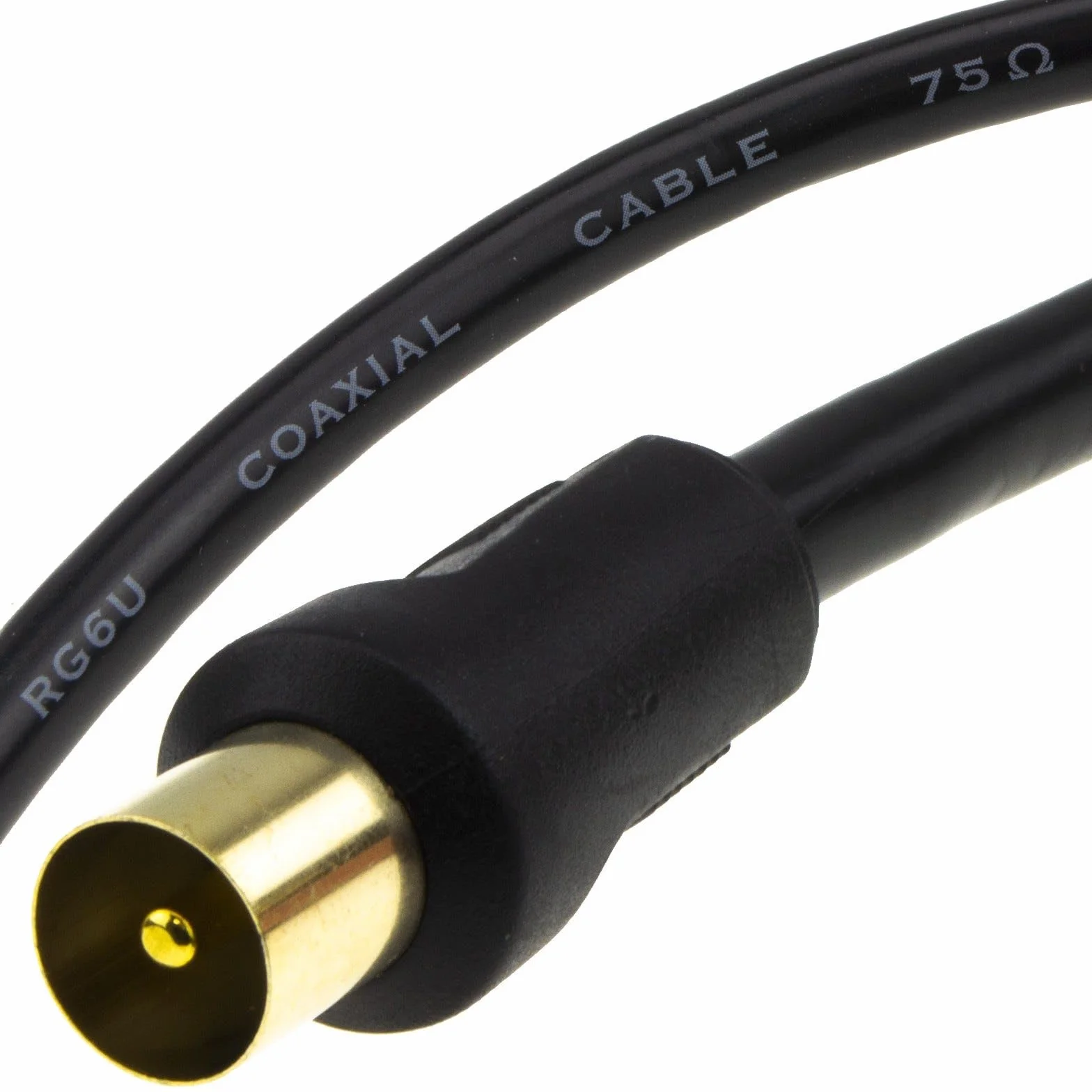 kenable RF coaxial RG6 TV Antenne Cordon Coax Mâle Fiche Vers Fiche Noir câble Plaqués Or 1,5 m [1.5 mètre/1,5m]