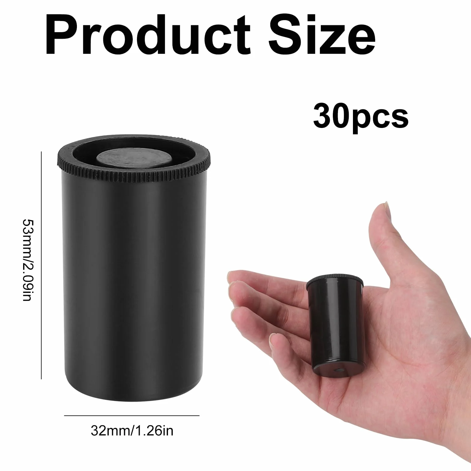 Boite Pellicule avec Couvercle 30 Pièces Noir, Boite Pellicule Plastique Rangement, Boite Pellicule Film 35mm, Petite Boite Plastique avec Couvercle pour Rangement Petites Pièces DIY