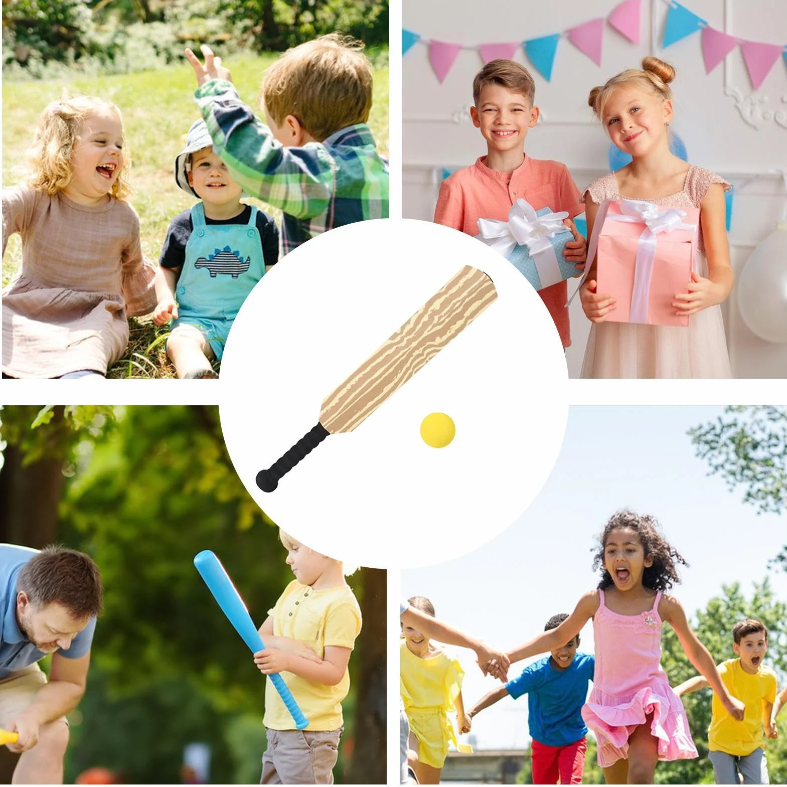 Kids Ball Bat Stump Set Outdoor Sports Game Garden Beach Interactive Toy