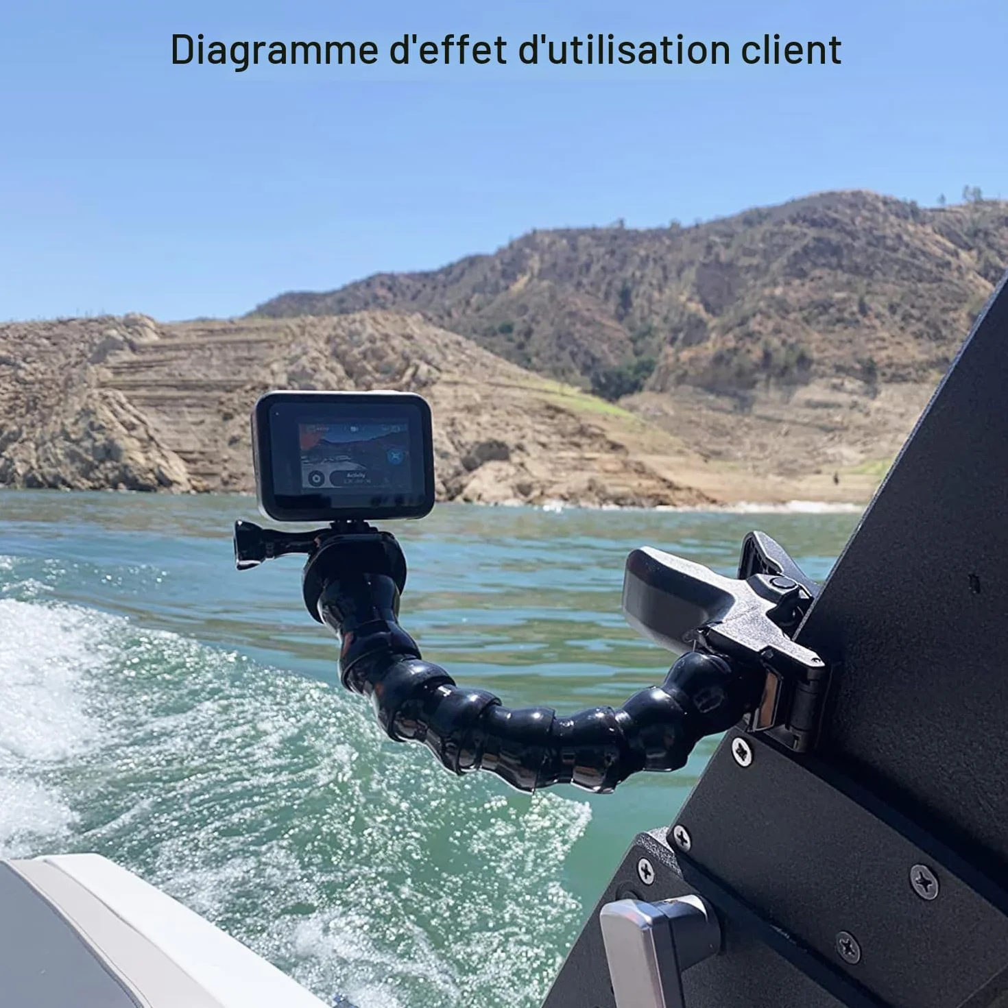 Suptig Mâchoires Flexibles - Support col de Cygne pour caméras d'action GoPro Hero 13/Hero 12/Hero 11/Hero 10/9/8/7/6/5/4 Session Hero 3+ Hero 3, DJI osmo, Akaso, Insta 360, Arlo Pro Arlo Go