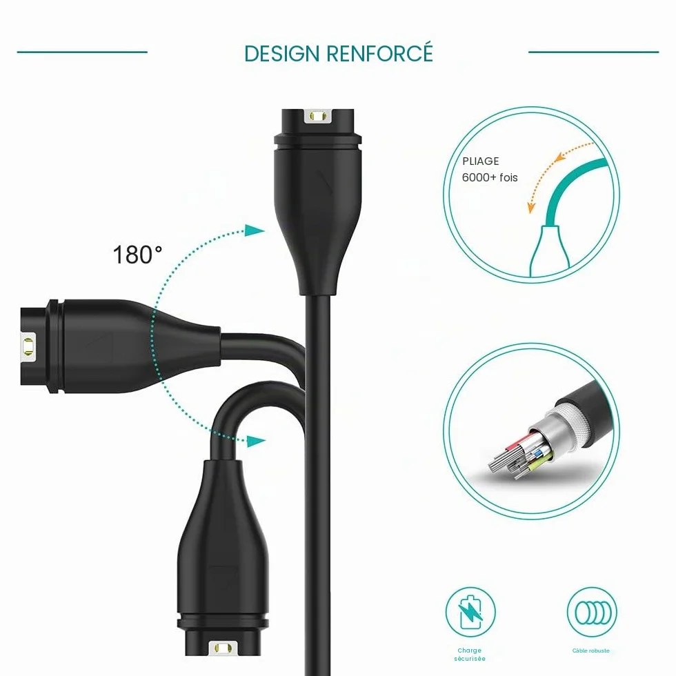 Chargeur Compatible Garmin Fenix 6 6S 6X Pro, 5 5S 5X Plus, 7 7S 7X, Forerunner 935 945 745 245, Vivoactive 3 4, Instinct, Venu