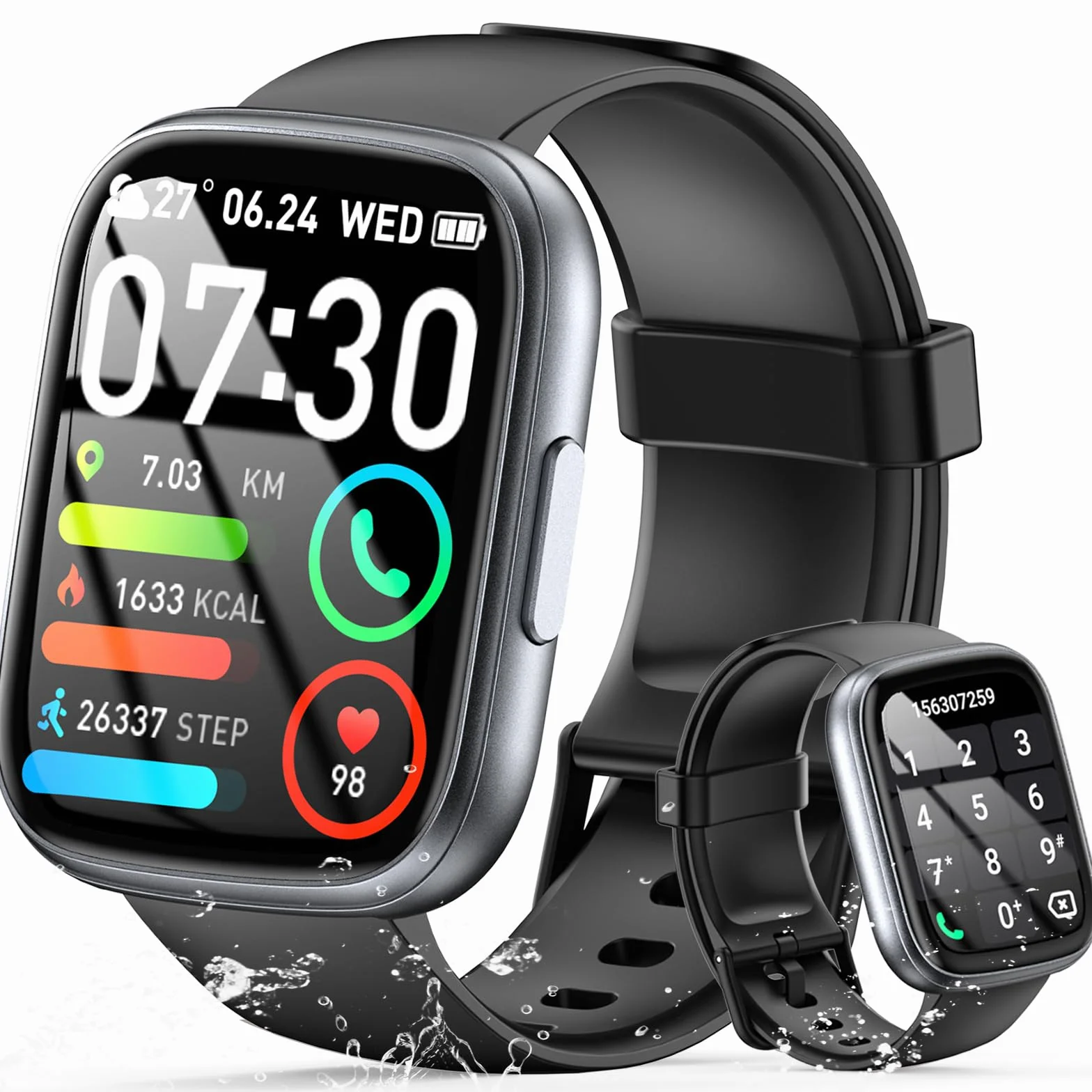 Cillso Montre Connectée 1,95" HD Smartwatch Appels Bluetooth 112 Modes Sportifs Cardiofréquencemètre SpO2 Sommeil IP68 Android iOS