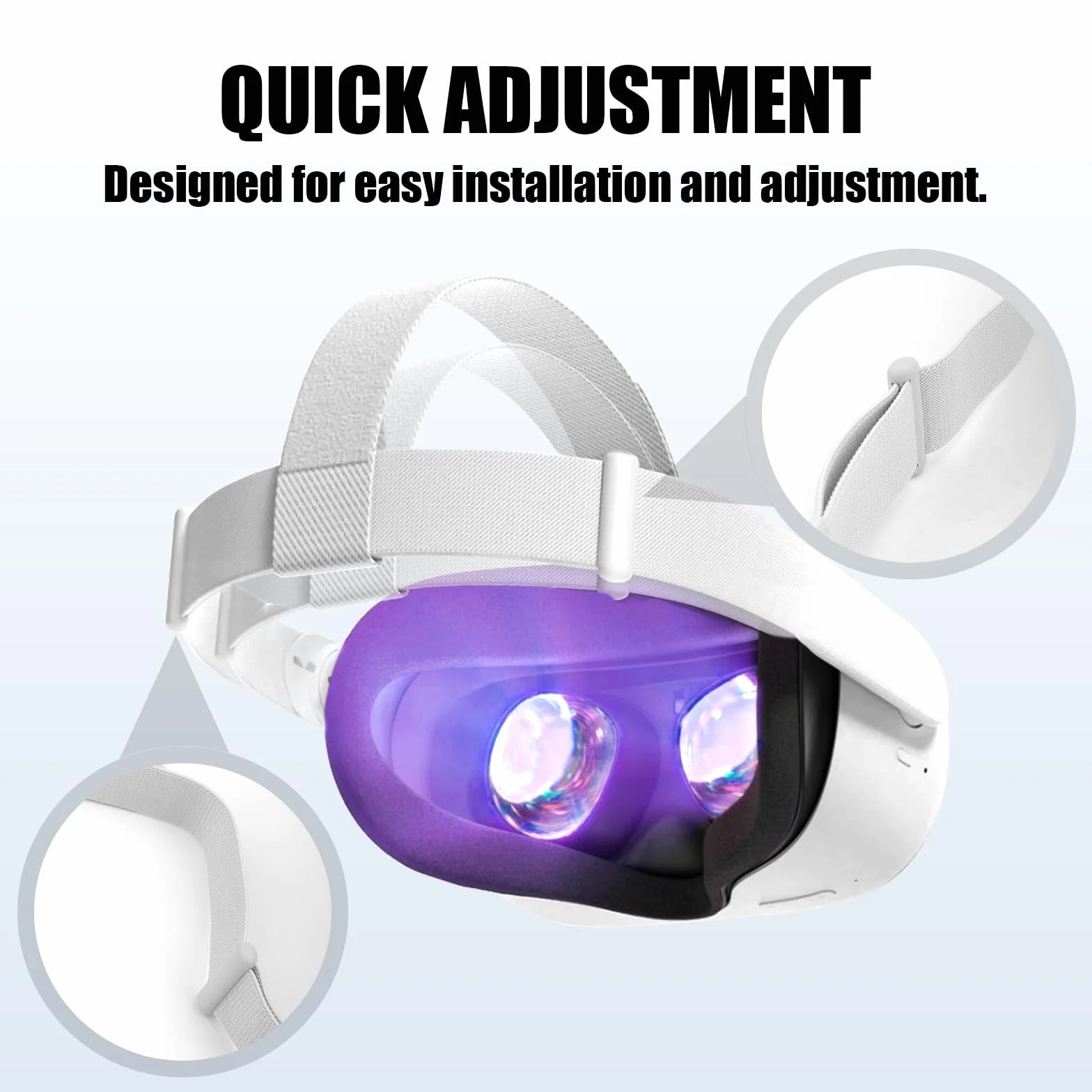 Sangle de Tête pour Oculus Quest 2 Casque VR Réglable Accessoire Compatible Meta Quest 2