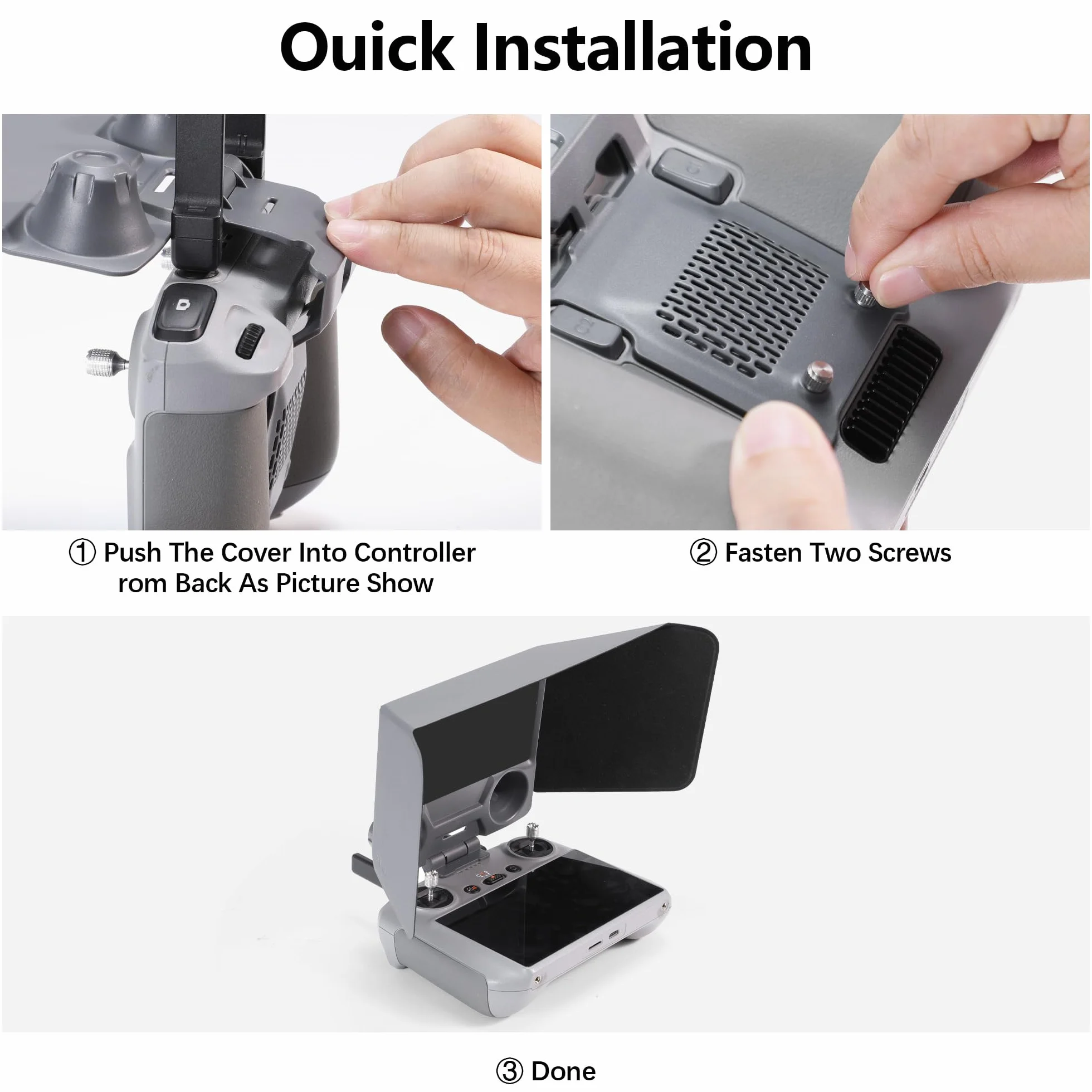 RC 2 Controller Pare-soleil et Joysticks Protector pour DJI Lito X1/Mini 5 Pro/Mini 4 Pro/Flip/Air 3S/Avata 360 - Accessoires de protection d'écran