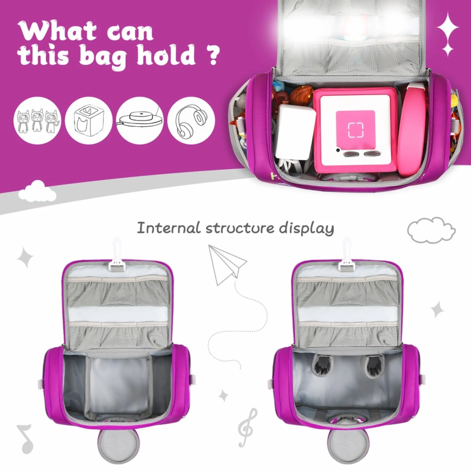 Étui de transport pour lecteur audio Toniebox, violet, Moderne