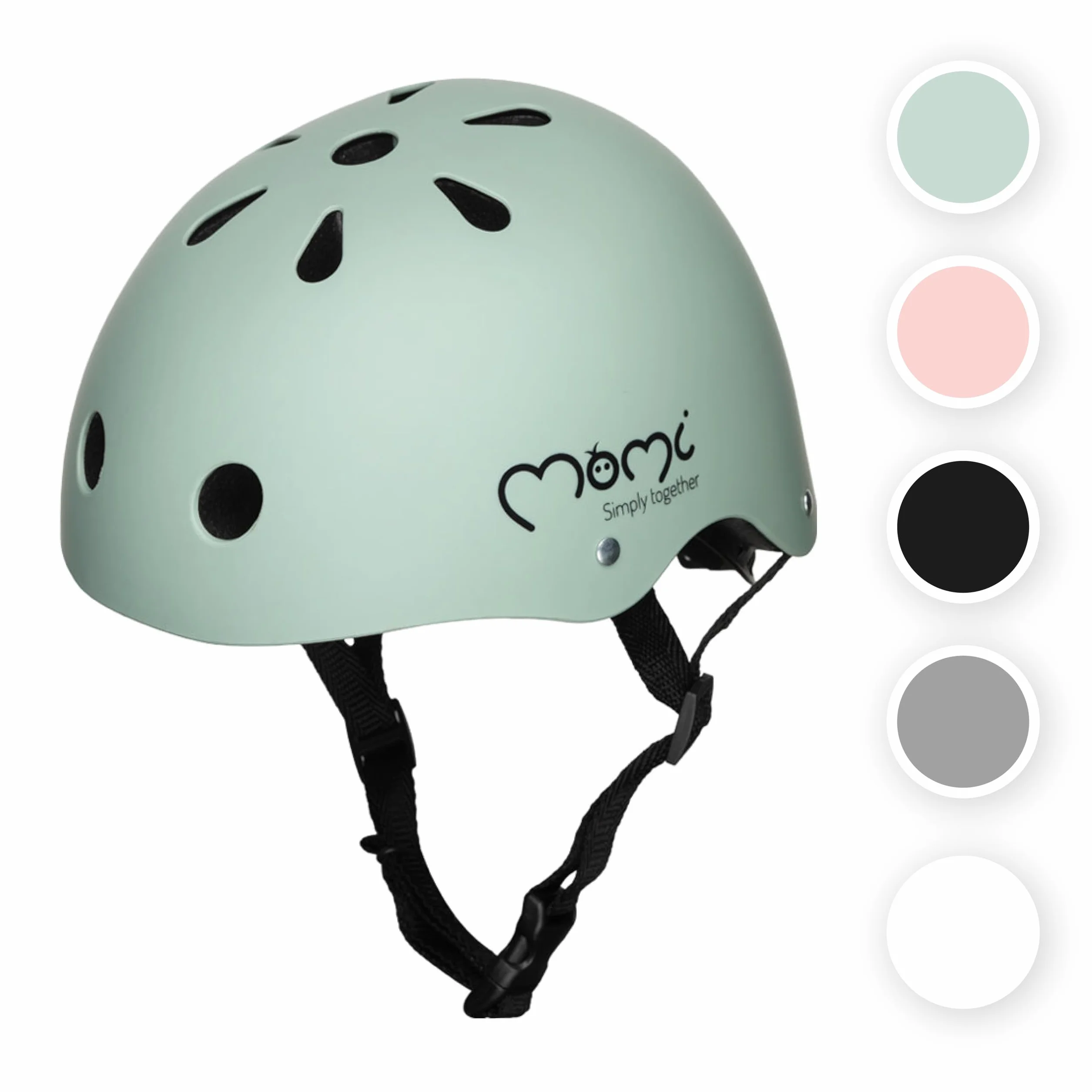 Casque Enfant Ajustable MoMi Mimi, Casque Vélo Antichoc 11 Trous Aération, Mousse Mentonnière Réglable