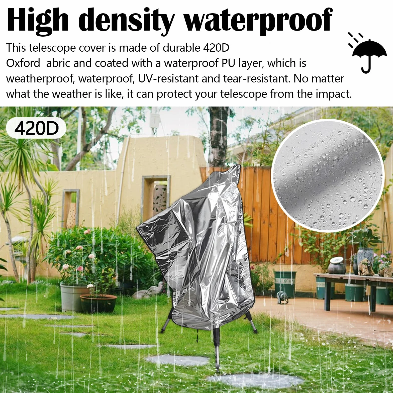 Housse de Protection pour Télescope 420D 120x160cm Extérieur Anti-poussière Imperméable