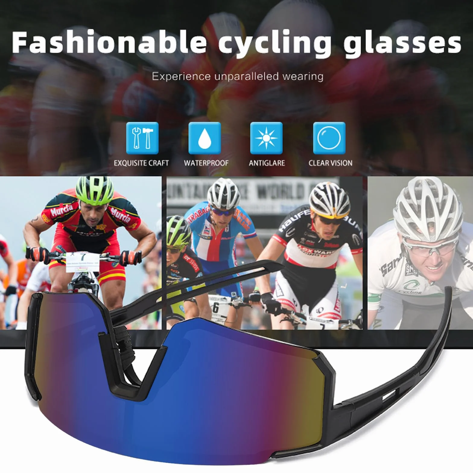 Lunettes de Vélo Polarisées UV400 JSTHHTT 3 PCS Hommes Femmes