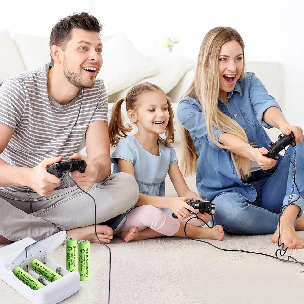 AXFEE Piles Rechargeables Ni-Mh AA 800mAh 1,2V Haute capacité 4PCS