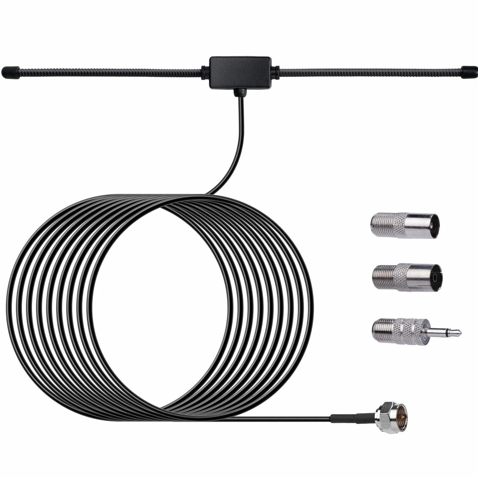 Antenne Radio FM Antenne Dipôle 75 Ohm avec Connecteur de Type F Câble d'extension 3M pour Système de Musique Récepteur Stéréo Domestique AV Audio Vidéo Récepteur de Cinéma Maison