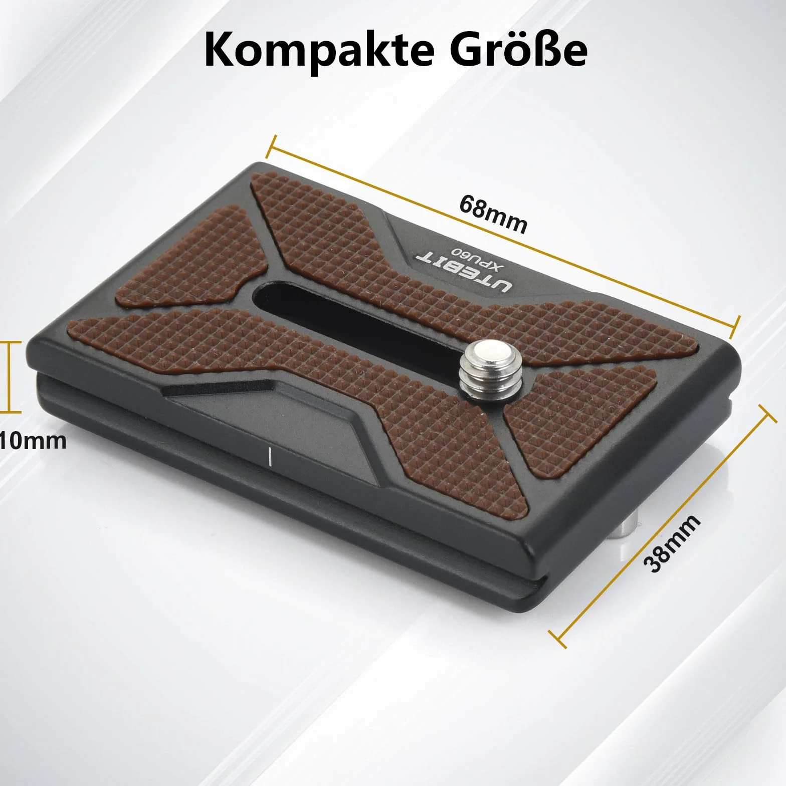 UTEBIT Plaque de Dégagement Rapide PU-60, 2 Pièces Quick Release Plate avec Vis de Caméra 1/4" Arca Swiss Plateau Rapide Compatible pour Trépied, Caméra, Rotule 60mm