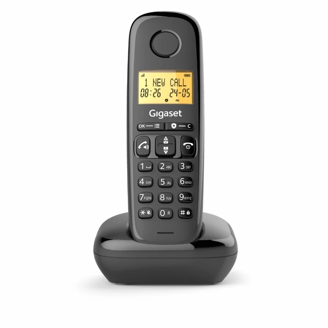 Gigaset Start 120 Téléphone DECT, Blocage d’appels, Écran rétroéclairé 1,5", Mains Libres, Autonomie 11h, Anthracite