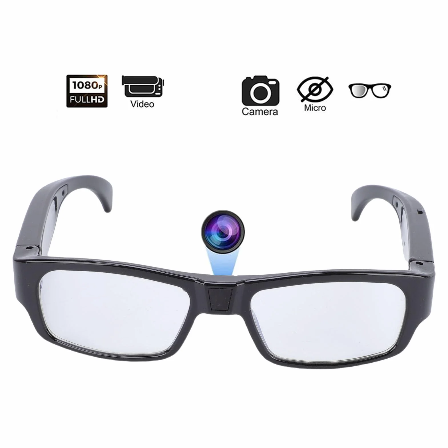CCYLEZ Lunettes de Caméra, Enregistrement Vidéo HD 1080P avec Objectif Grand Angle et Stabilisation électronique, pour Le Cyclisme, Les Activités de Plein Air, L'enregistrement Vidéo