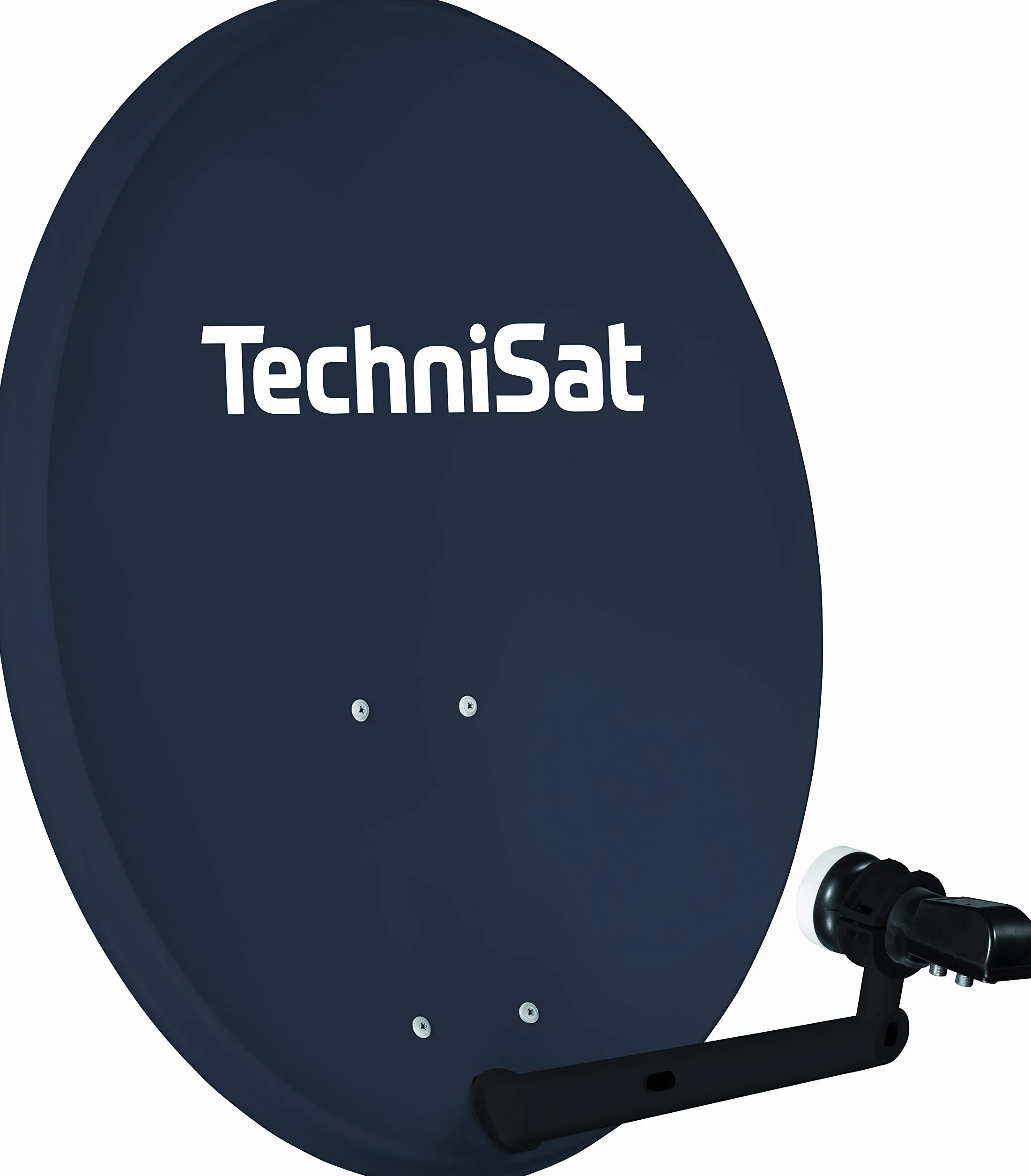 TechniSat TECHNITENNE 70 Parabole Satellite pour 4 participants (système Satellite numérique de 70 cm, kit Complet d'antenne avec Support de mât et LNB Quattro-Switch) Anthracite