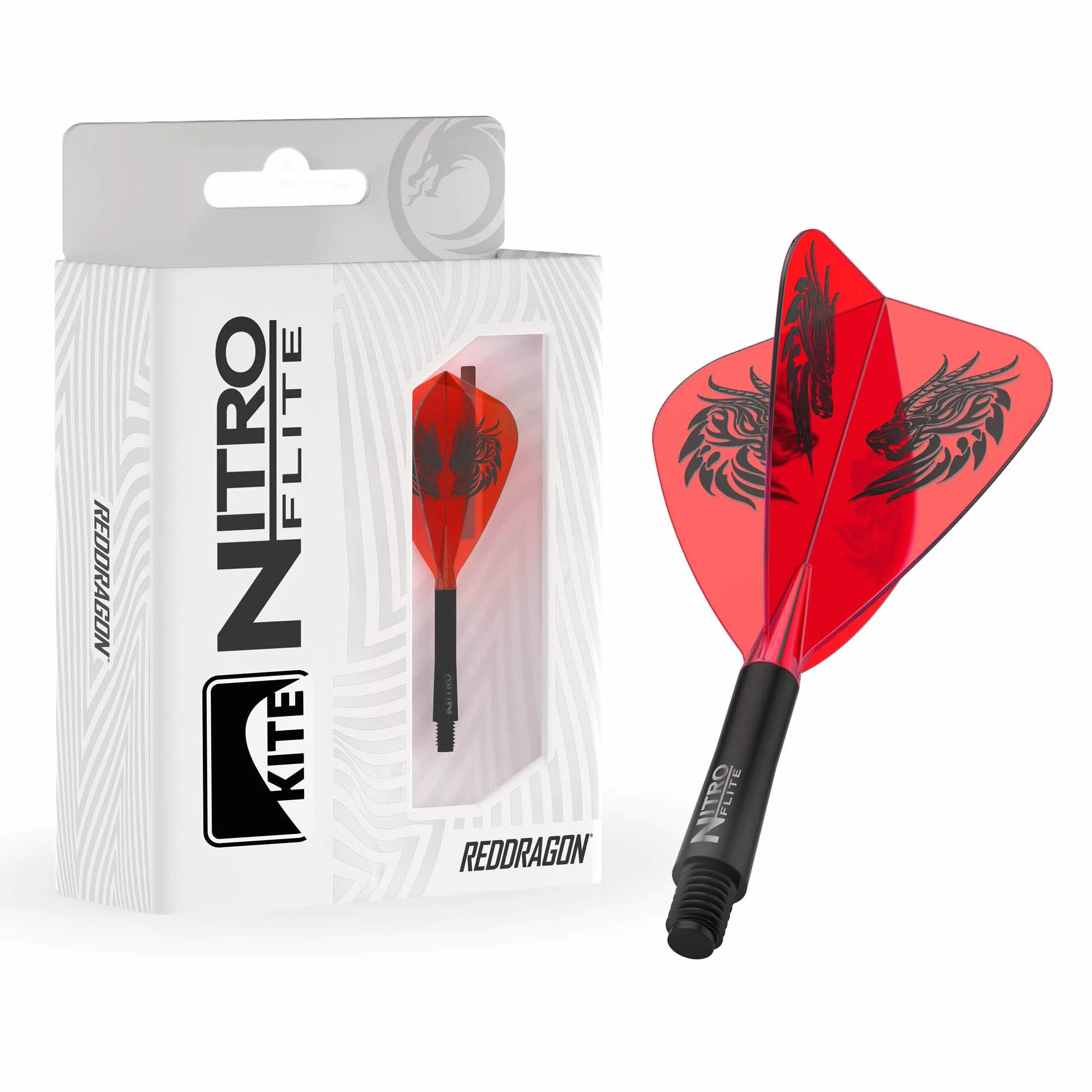RED DRAGON Fléchettes Nitro Flite Système Flight & Shaft Intégré Jonny Clayton The Ferret Noir Orange Moyenne