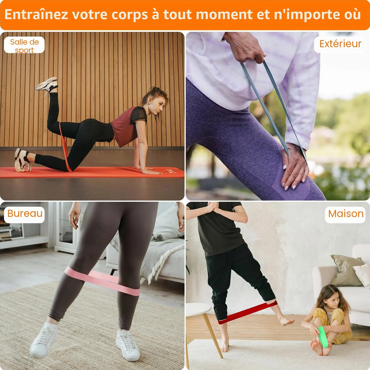 GRIFEMA GA5001 Bandes Élastiques de Musculation 5 Niveaux Résistance Pilates Yoga