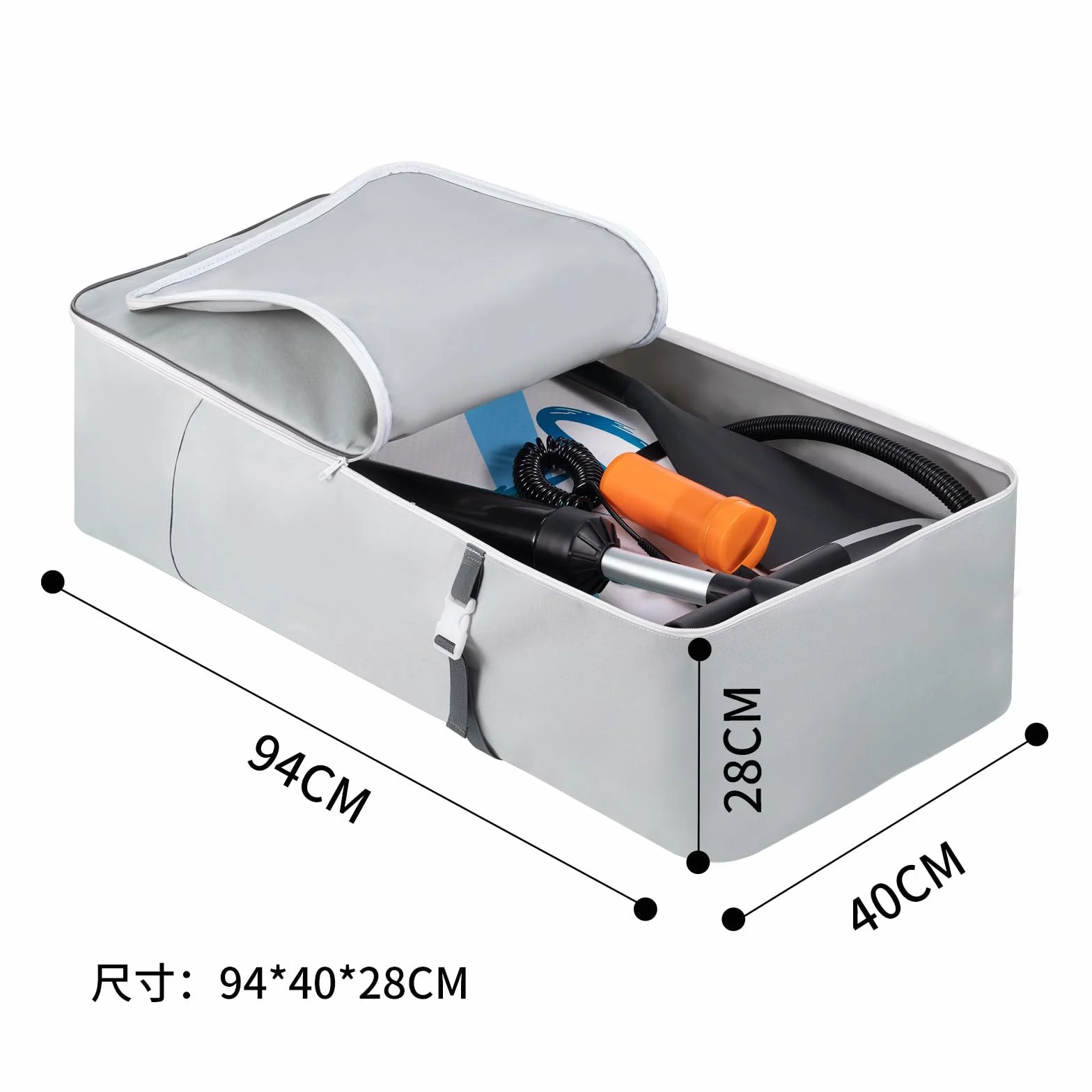 HUIOP sac à dos imperméable 105 L tissu Oxford pour planche paddle surf