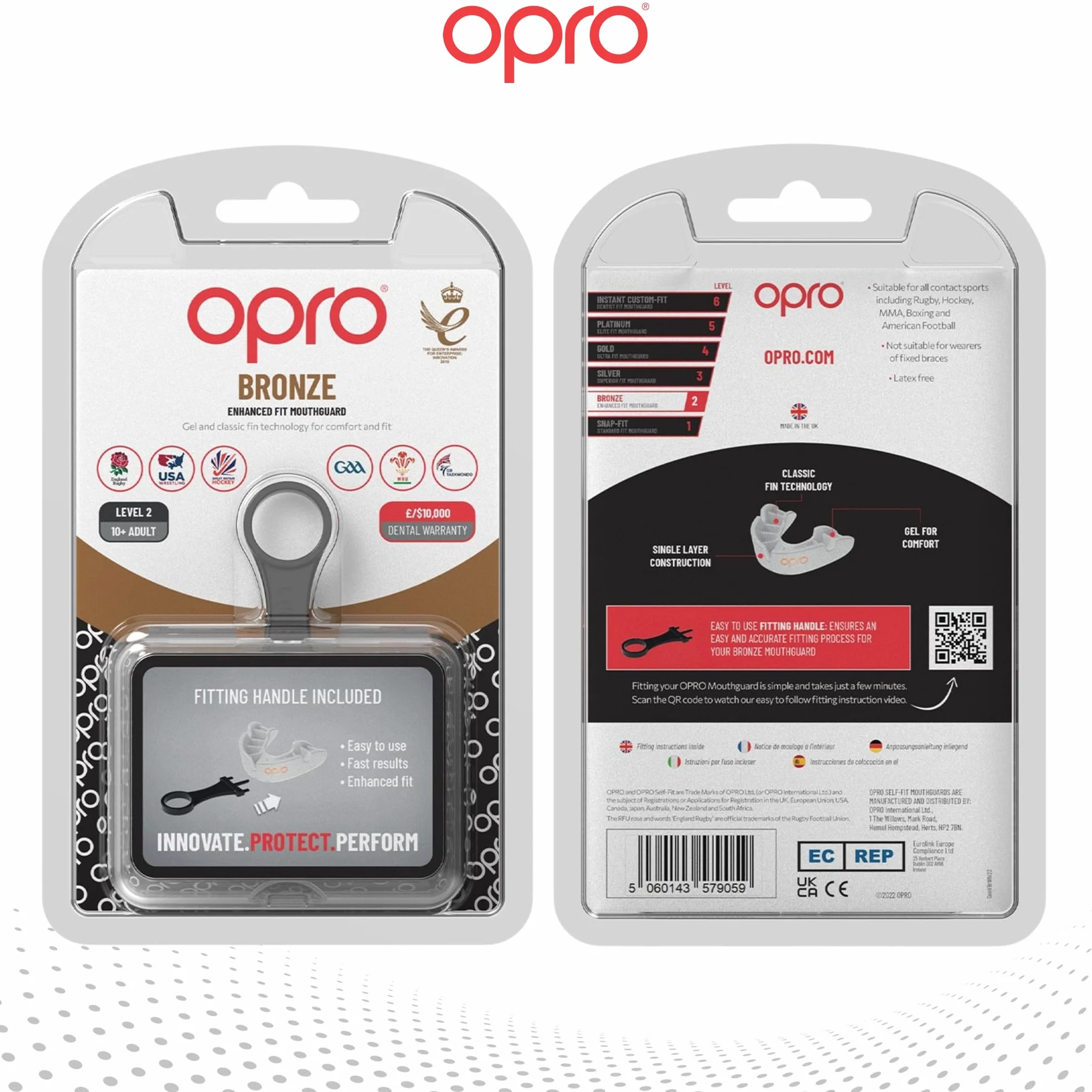 OPRO Protège-dents Niveau Bronze Boxe MMA Rugby Hockey Adultes Enfants Facile à Mouler