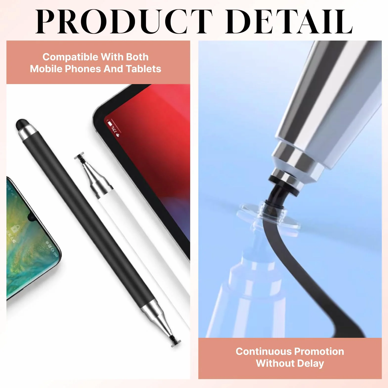 Lot de 3 Stylos Tactiles Universels 2 en 1 pour Smartphones, Tablette, Haute Précision Compatible iPad iPhone Android Samsung