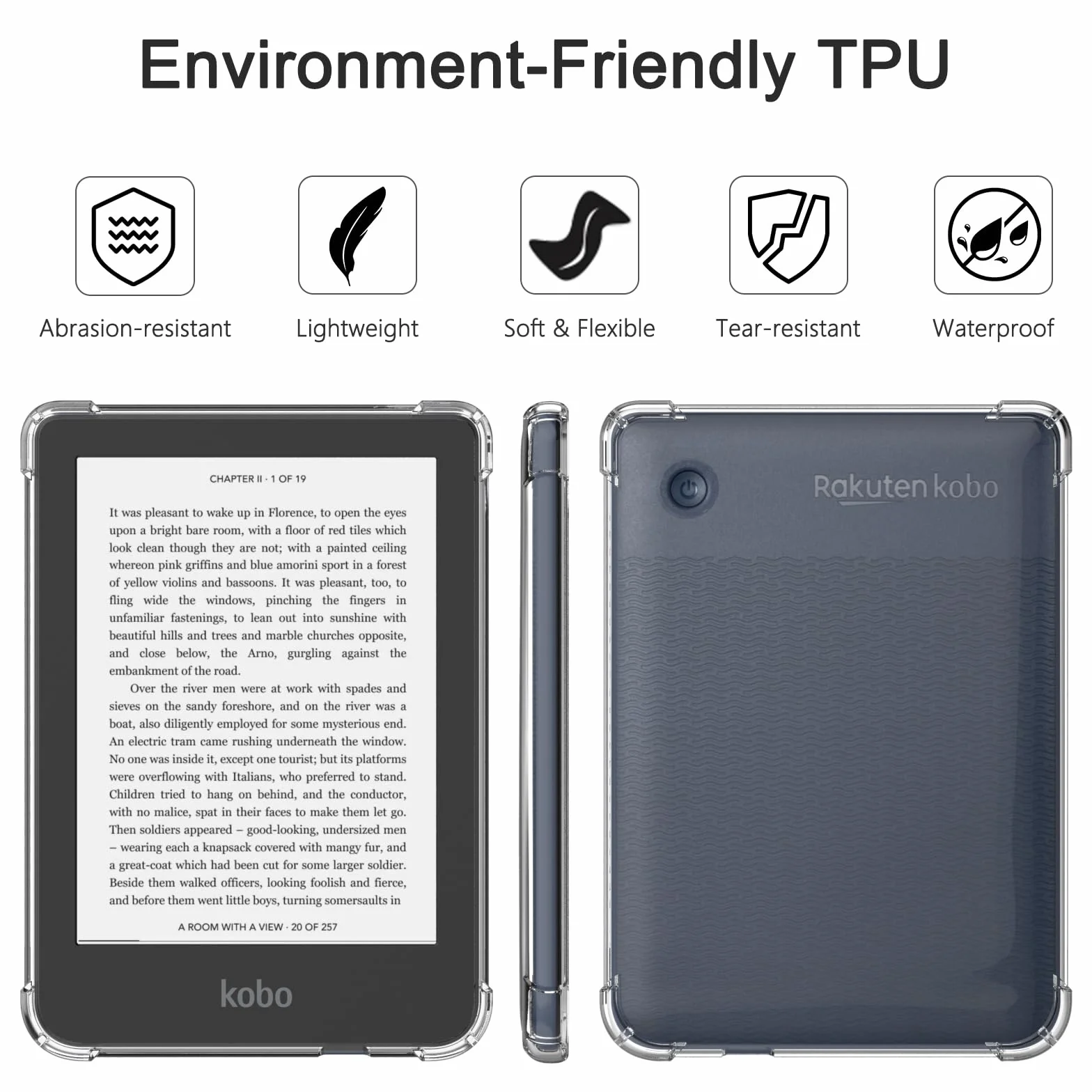 Vancle Étui pour Kobo Clara Colour(2024) & Kobo Clara BW(2024) & Kobo Clara 2E (2022) 6" Housse avec Coins renforcés Étui pour Clara 2E Ereader Clara 2E Coque