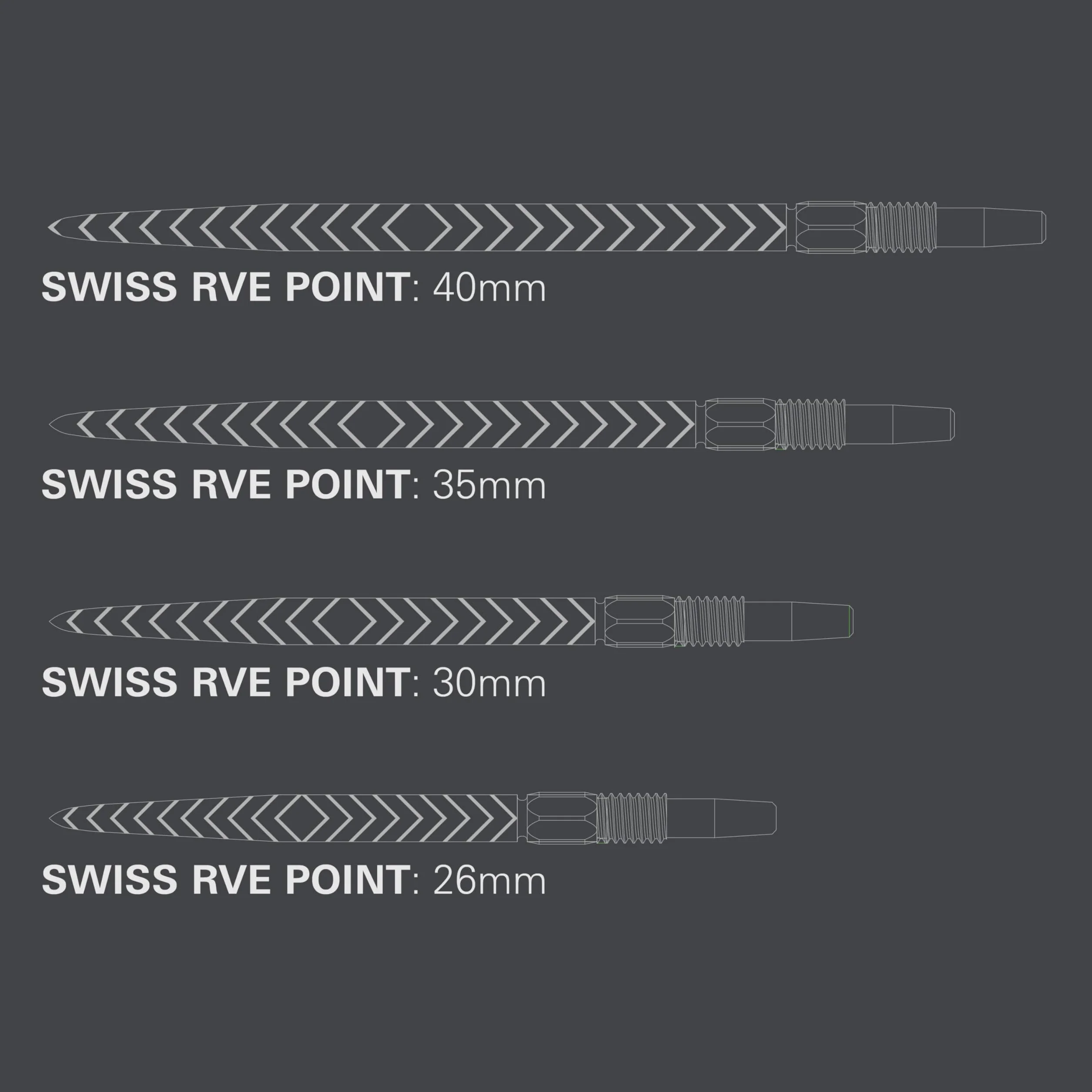 Target RVE Swiss Point Dart Points 30mm Gold (3 Pack) Set Pointes Fléchettes