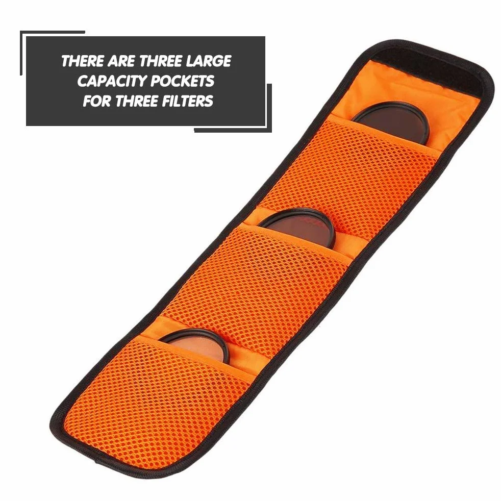 THETHO Pochette-Filtre Sac de Transport 3 Poches pour Filtres pour Appareils Photo Numériques Houss Filtres pour Stocker Tous Les Filtres Circulaires ou Carrés des Appareils Photo Numériques