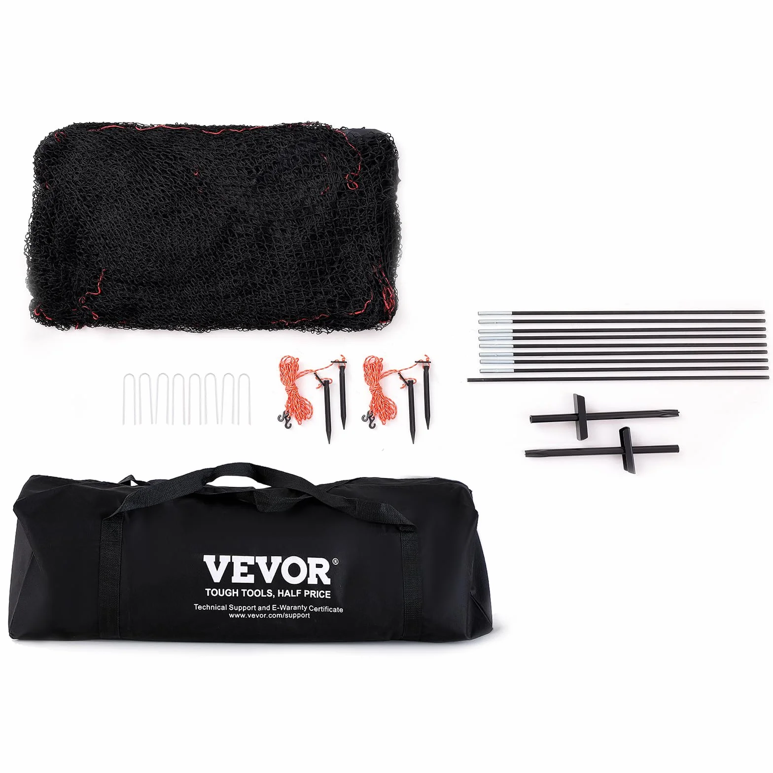VEVOR Cage de Frappeur 12x3,6x3,6 m Filet d'Entraînement Baseball Softball Poteaux Fibre de Verre Portable