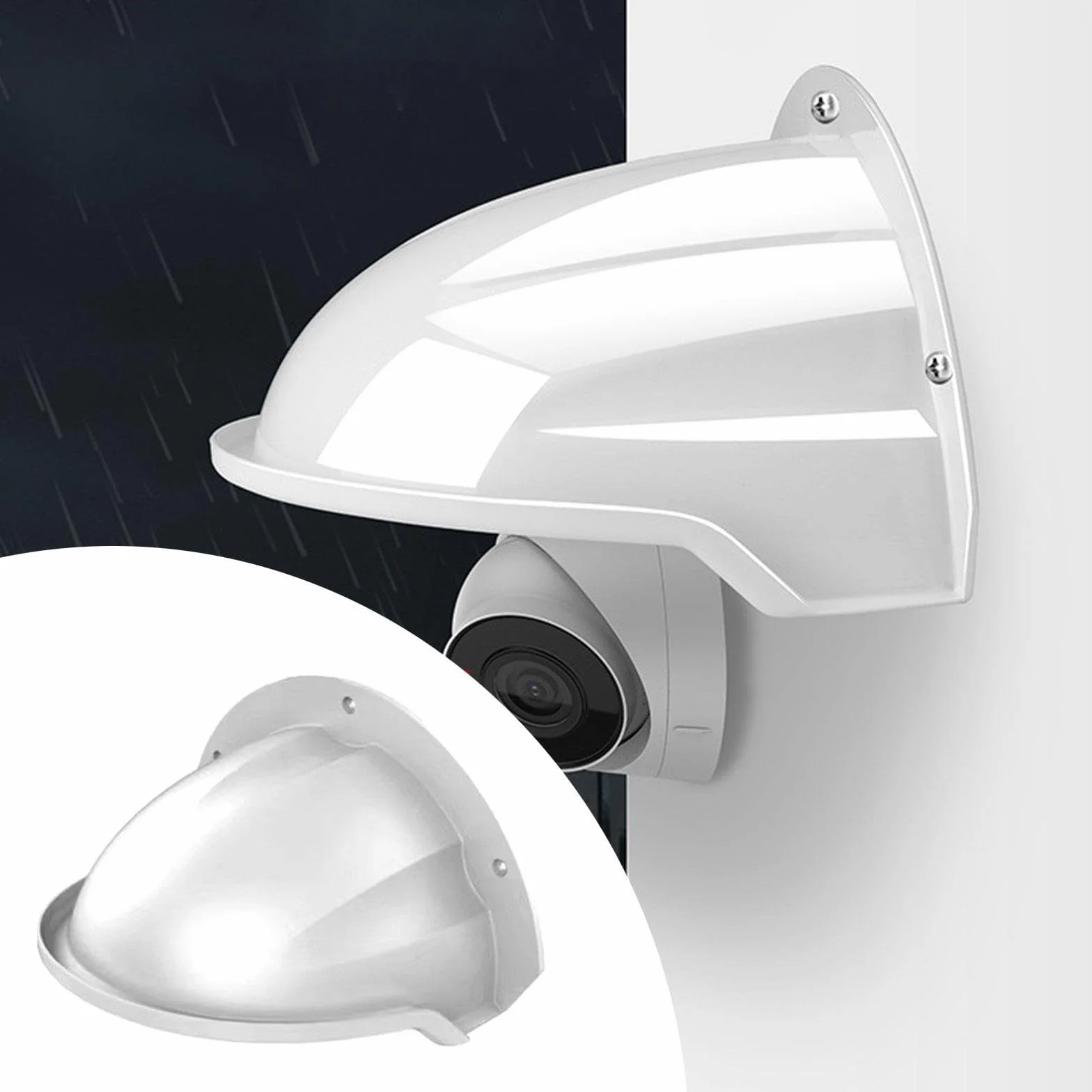 Boîte en Polypropylène 1 Pièce, Protection Imperméable pour Caméra, Pare-Soleil et Pare-Pluie Extérieur, Facile à Installer, Ivoire 22x27 cm