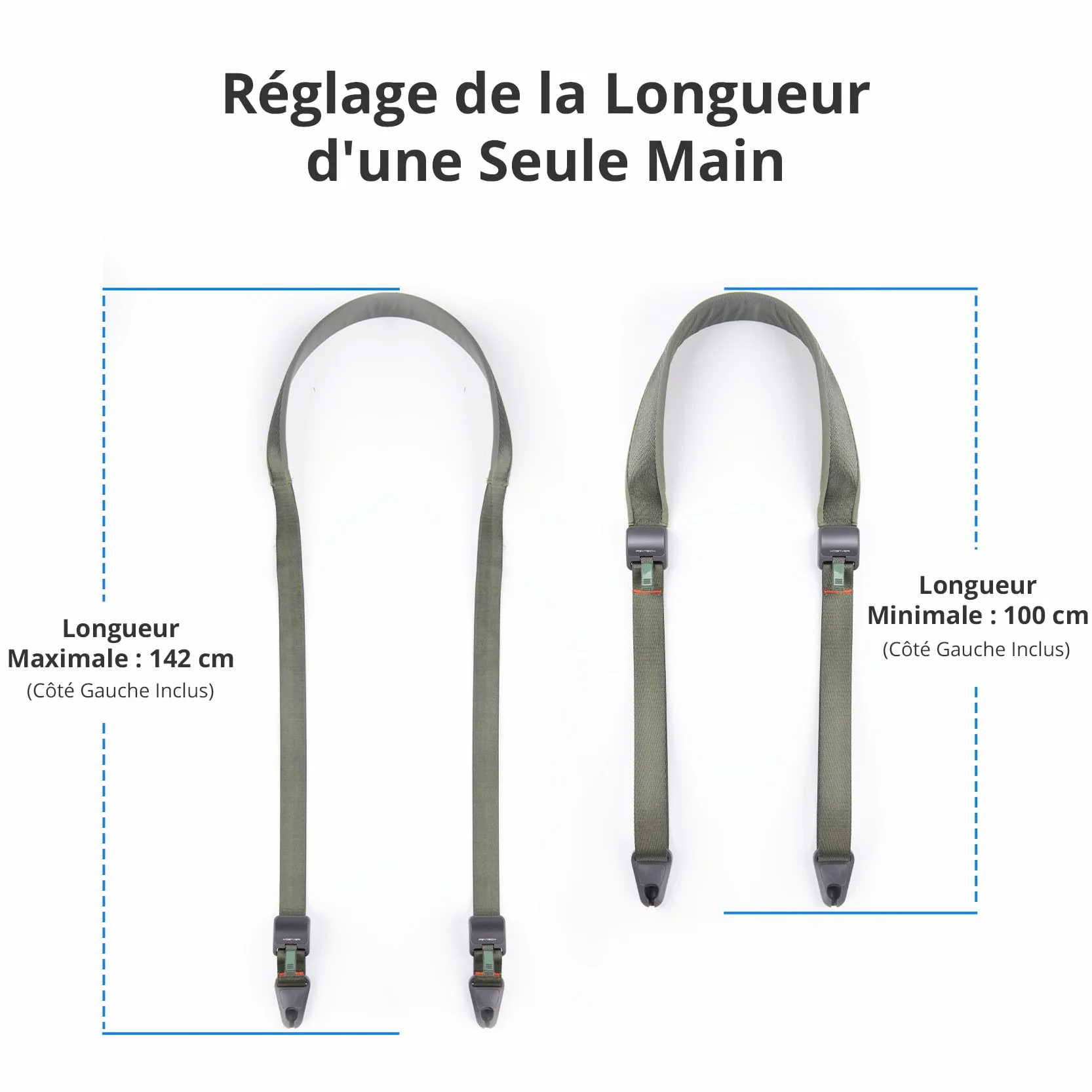PGYTECH Bandoulière pour Appareil Photo Sling Sangles d'Appareil Photo pour Photographes Boucles De Dégagement Rapide Réglables pour Dslr Slr Sangle De Cou pour Appareil Photo-Bleu