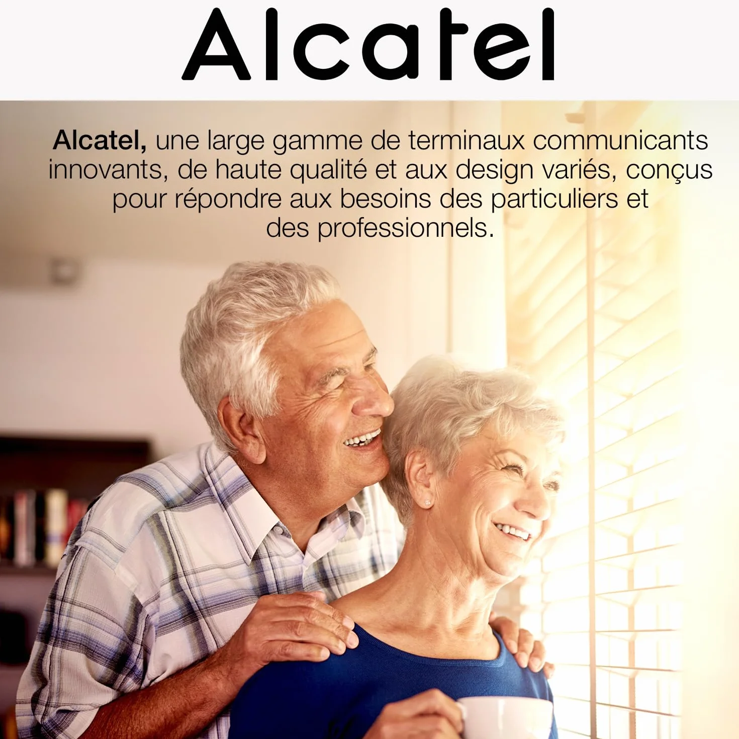 ALCATEL TMAX 10 - Téléphone Fixe Filaire Senior - Grandes Touches - Mains Libres - Indicateur Lumineux D'Appel Entrant - Touches Avec Photos - Compatible Aides Auditives - Blanc