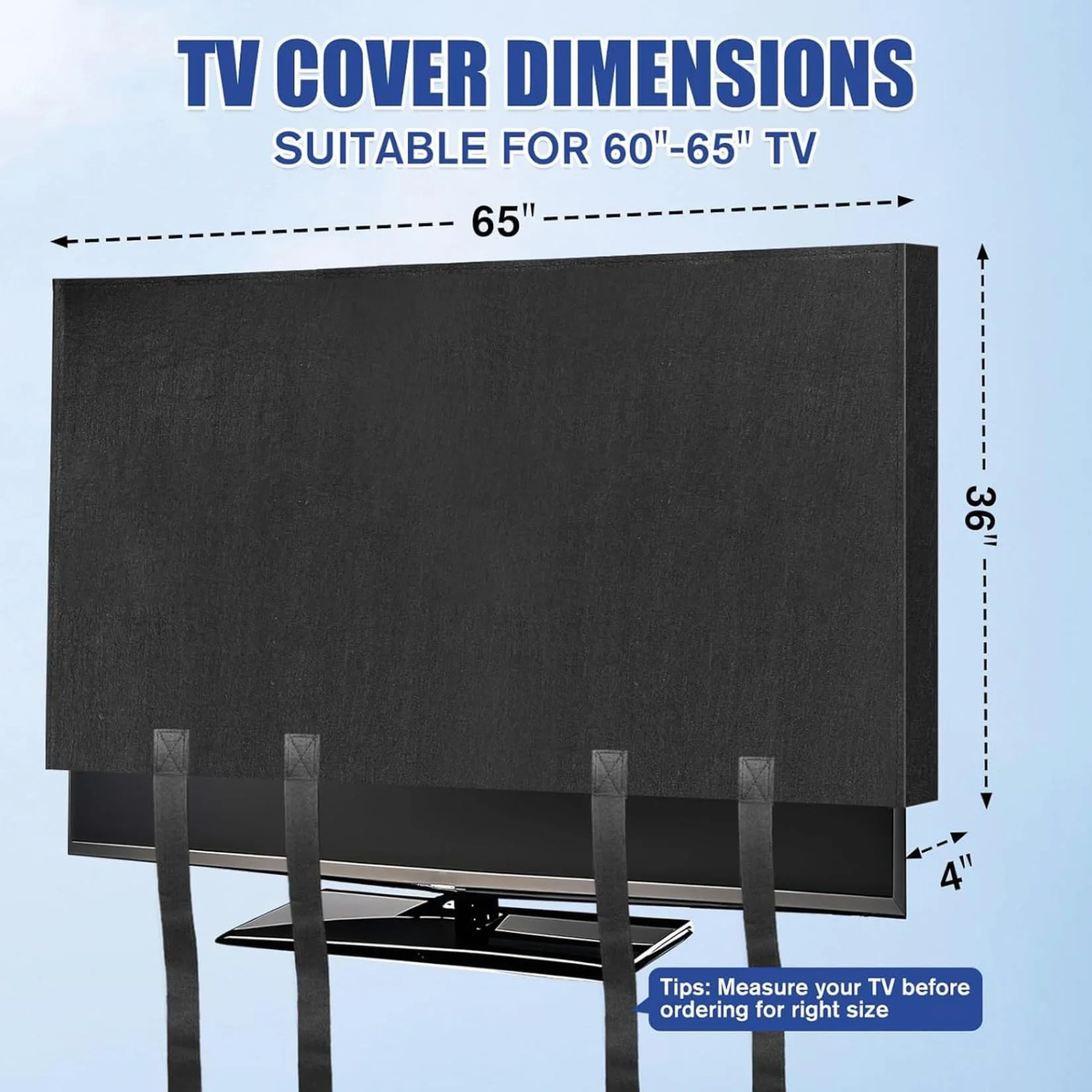 Boîte de déménagement TV 65 Pouces Housse de Protection complète pour déménagement avec Sangles réglables Protection Contre la poussière et Les Rayures en Feutre pour téléviseurs à écran Plat 60 à 6