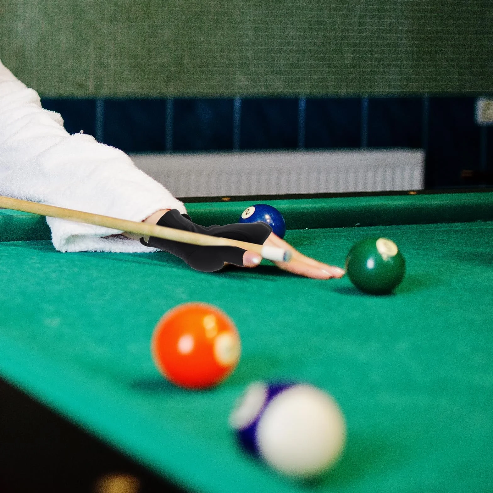 Gant de billard pour main gauche - Gants de sport pour queue de billard - Élastique à 3 doigts - Séchage rapide - Respirant
