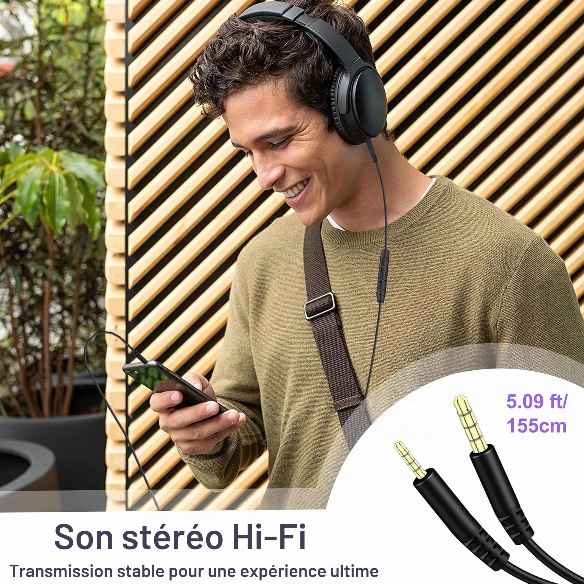 Câble Audio de Remplacement pour Casque Bose Jack 3,5 mm à 2,5 mm Compatible Bose 700 Quietcomfort QC25 QC35 QC35II QC45 JBL Tune 760NC 750BTNC LIVE 660NC avec Micro et Contrôle du Volume