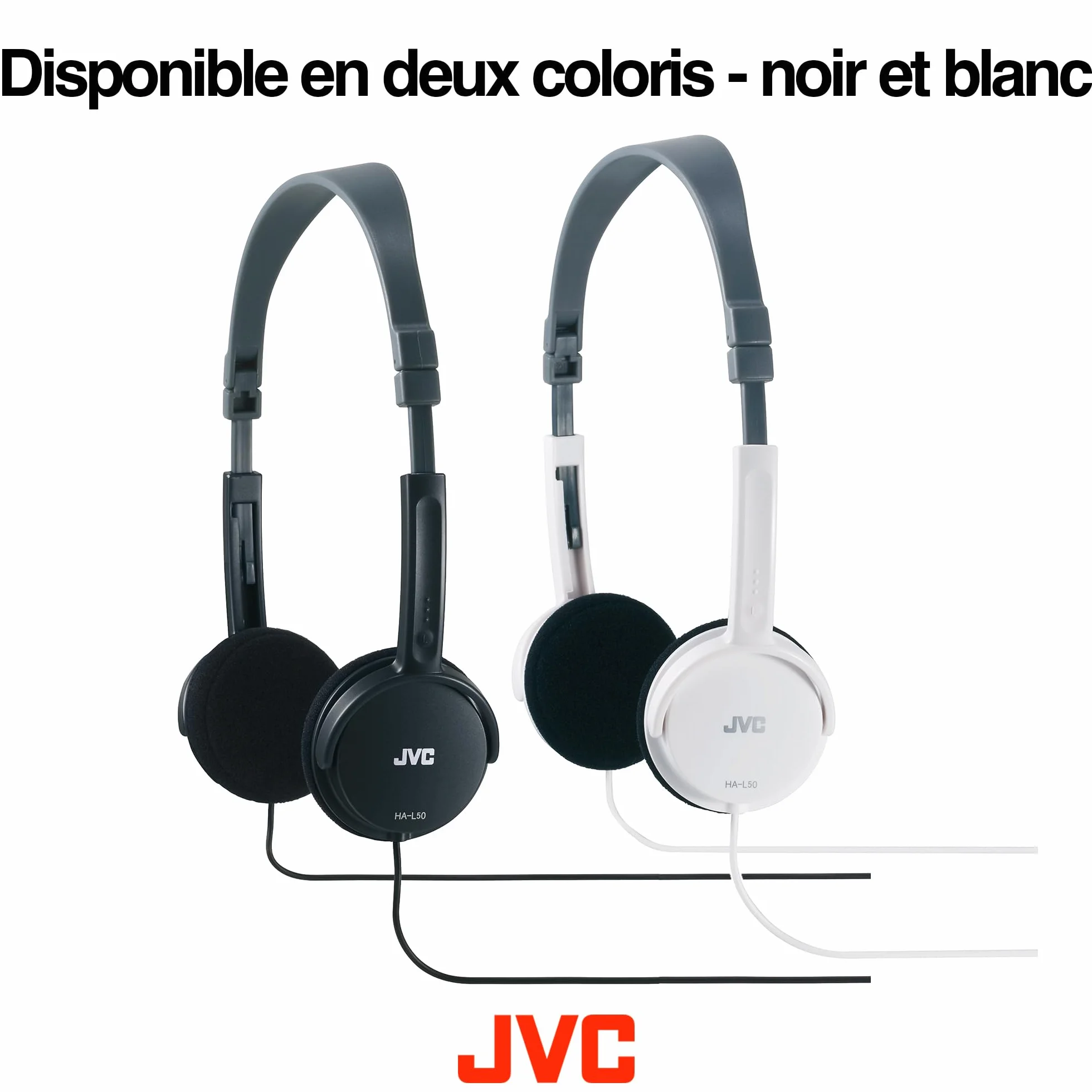 JVC HA L 50 B des écouteurs légers supplémentaires - design pliable noir