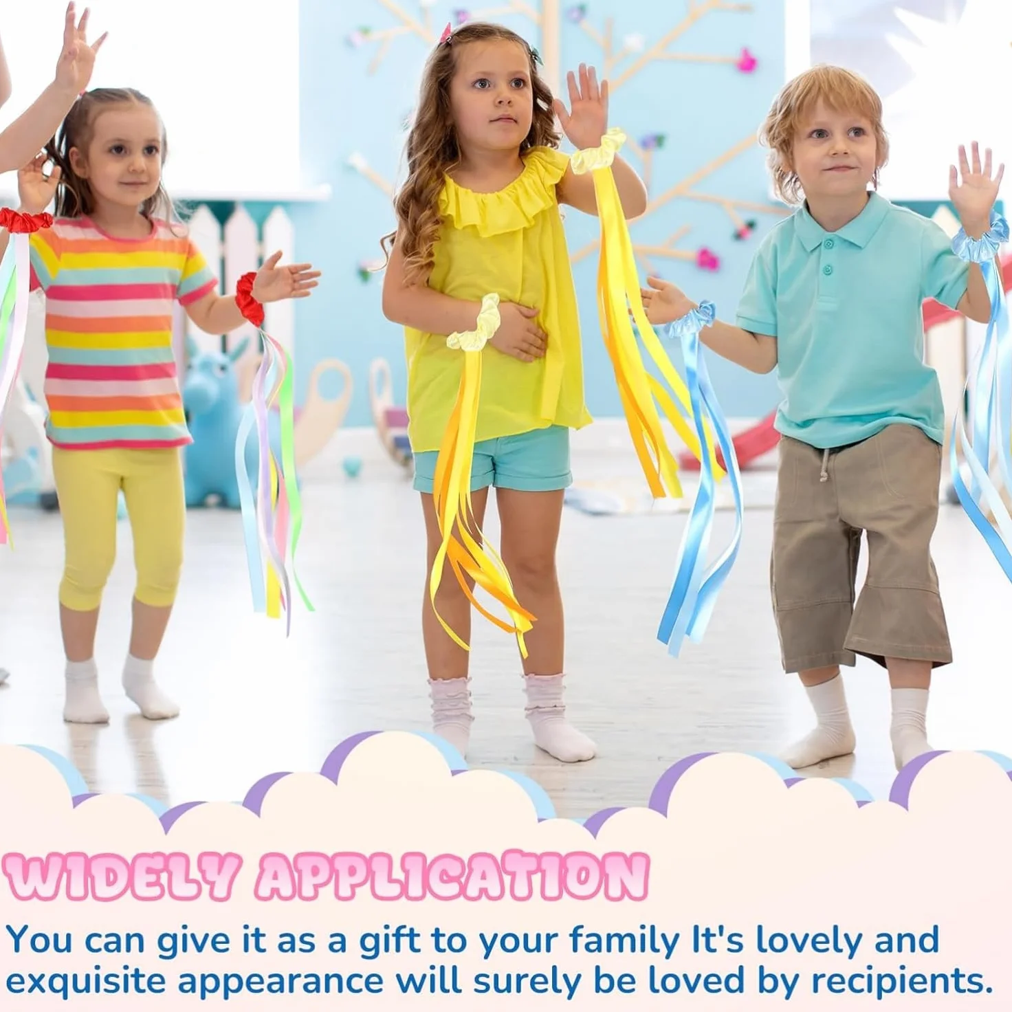 Lot de 12 bandes de danse arc-en-ciel - Bandes rythmiques pour poignet - Décoration de gymnastique pour enfants et adultes
