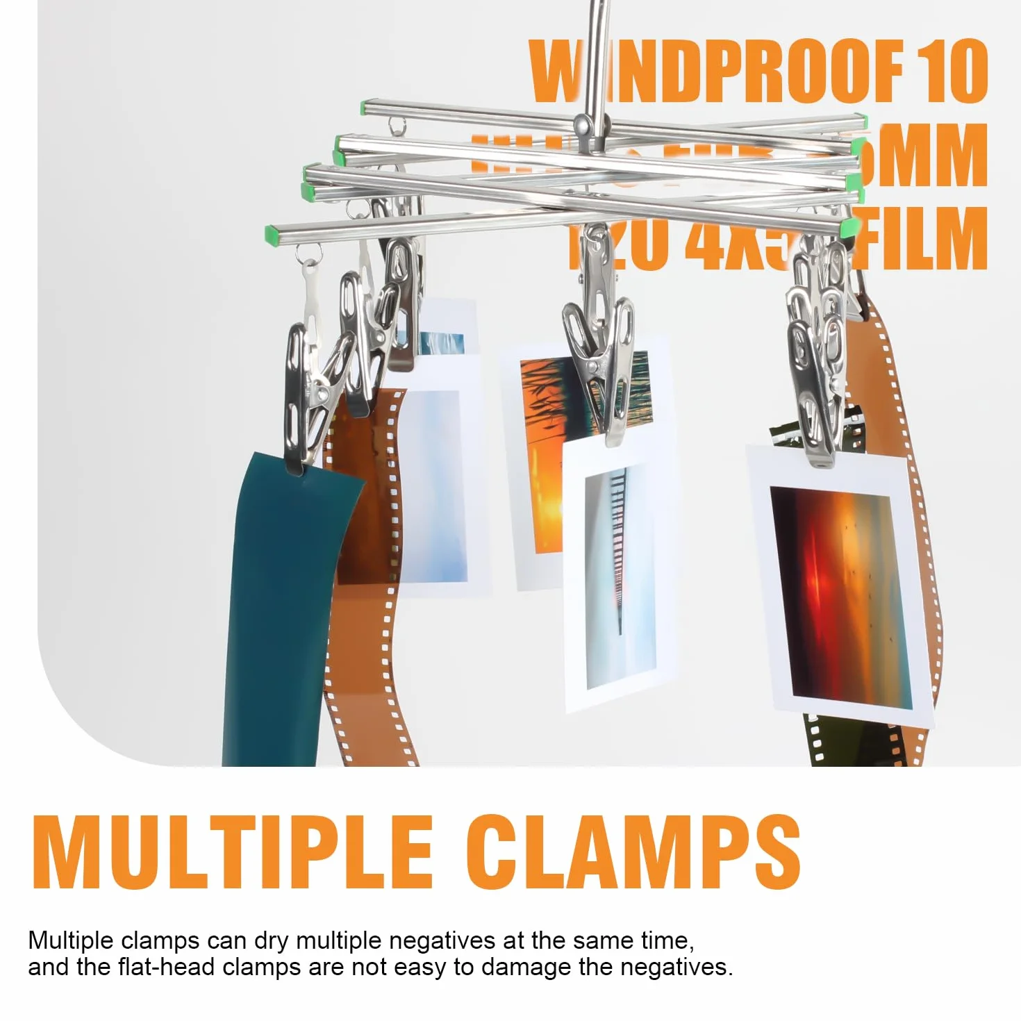 Cintre de séchage de Films pour Chambre Noire Pliable avec Pinces pour Films 35 mm, 120, 4x5