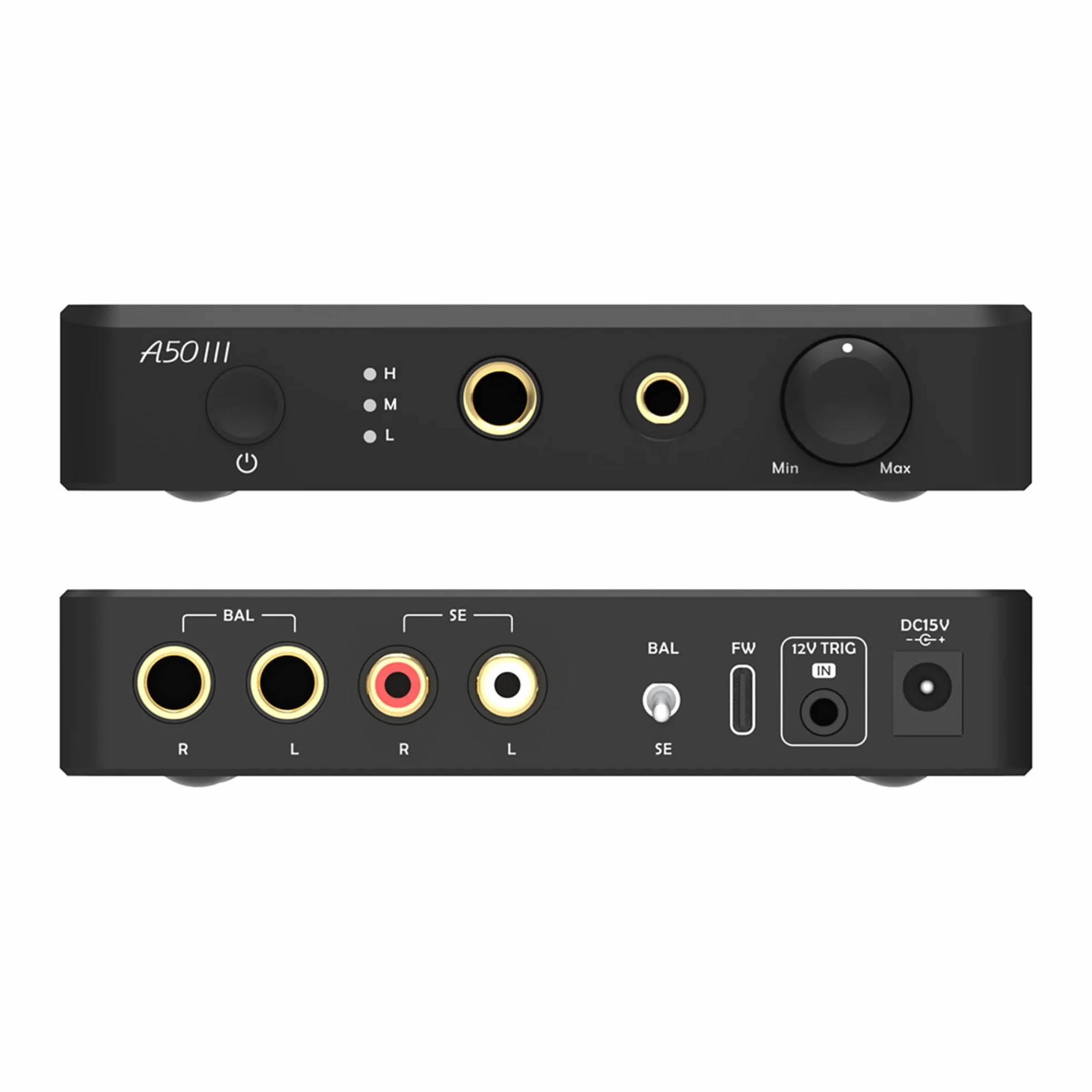 Topping A50 III NFCA Amplificateur de casque, 3500 mW x 3500 mW, RCA/TRS à 4,4 mm/6,35 mm, sortie écouteurs avec 3 réglages de gain, déclencheur 12 V pour IEM, noir