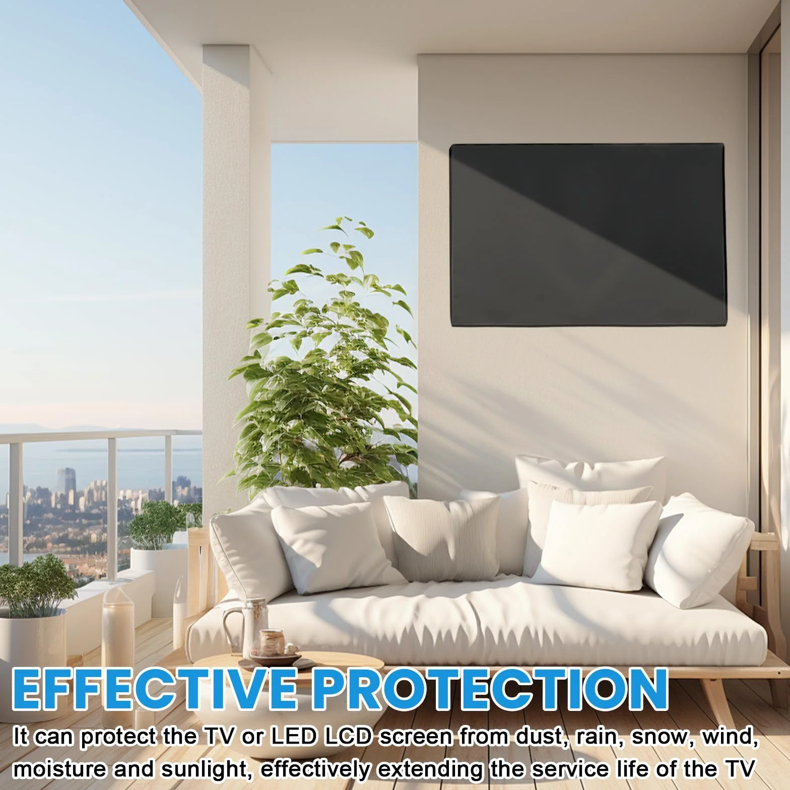 Housse de protection d'écran pour TV 40-42 pouces Oxford 210D étanche universel