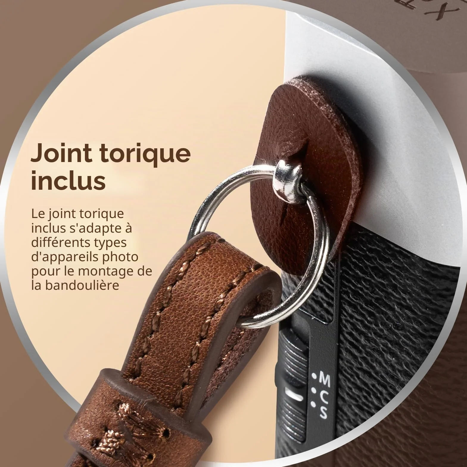 SMALLRIG Bandoulière Universelle en Cuir pour Appareil Photo Reflex Numérique, Réglable de 100 à 110 cm (39 à 43 pouces), Charge Max.10 kg, Support d'Epaule Ergonomique pour vlogging